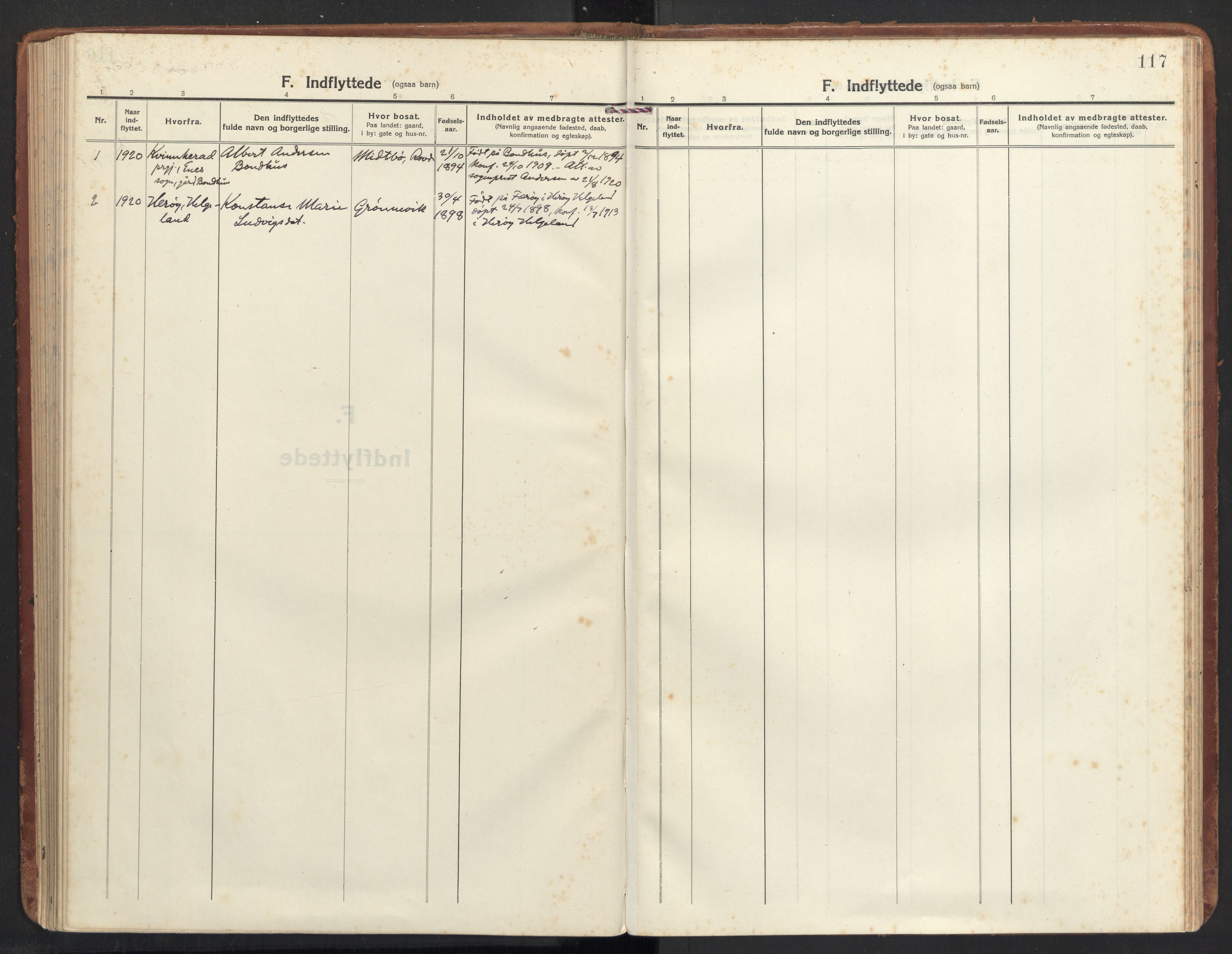 Ministerialprotokoller, klokkerbøker og fødselsregistre - Møre og Romsdal, SAT/A-1454/504/L0058: Parish register (official) no. 504A05, 1920-1940, p. 117