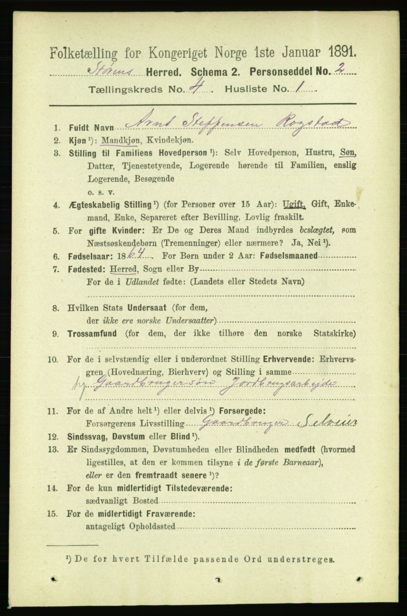 RA, 1891 census for 1648 Støren, 1891, p. 1292