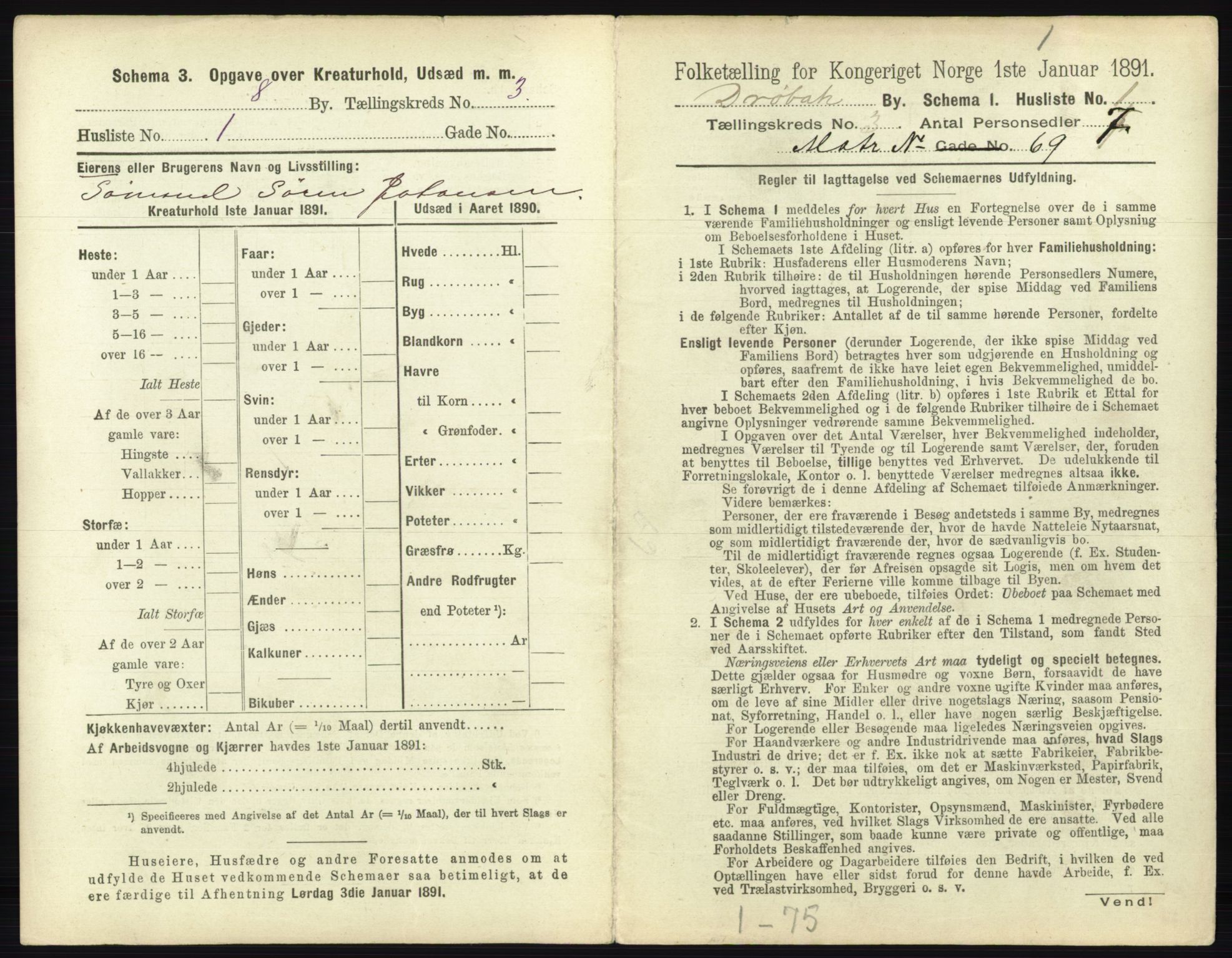 RA, 1891 census for 0203 Drøbak, 1891, p. 323