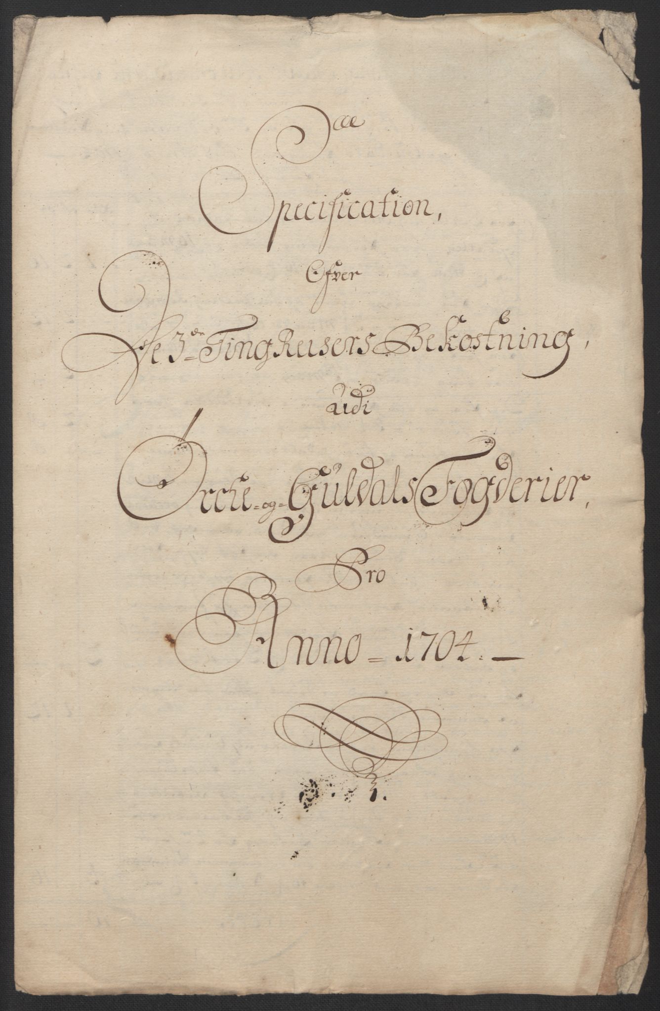Rentekammeret inntil 1814, Reviderte regnskaper, Fogderegnskap, RA/EA-4092/R60/L3954: Fogderegnskap Orkdal og Gauldal, 1704, p. 438