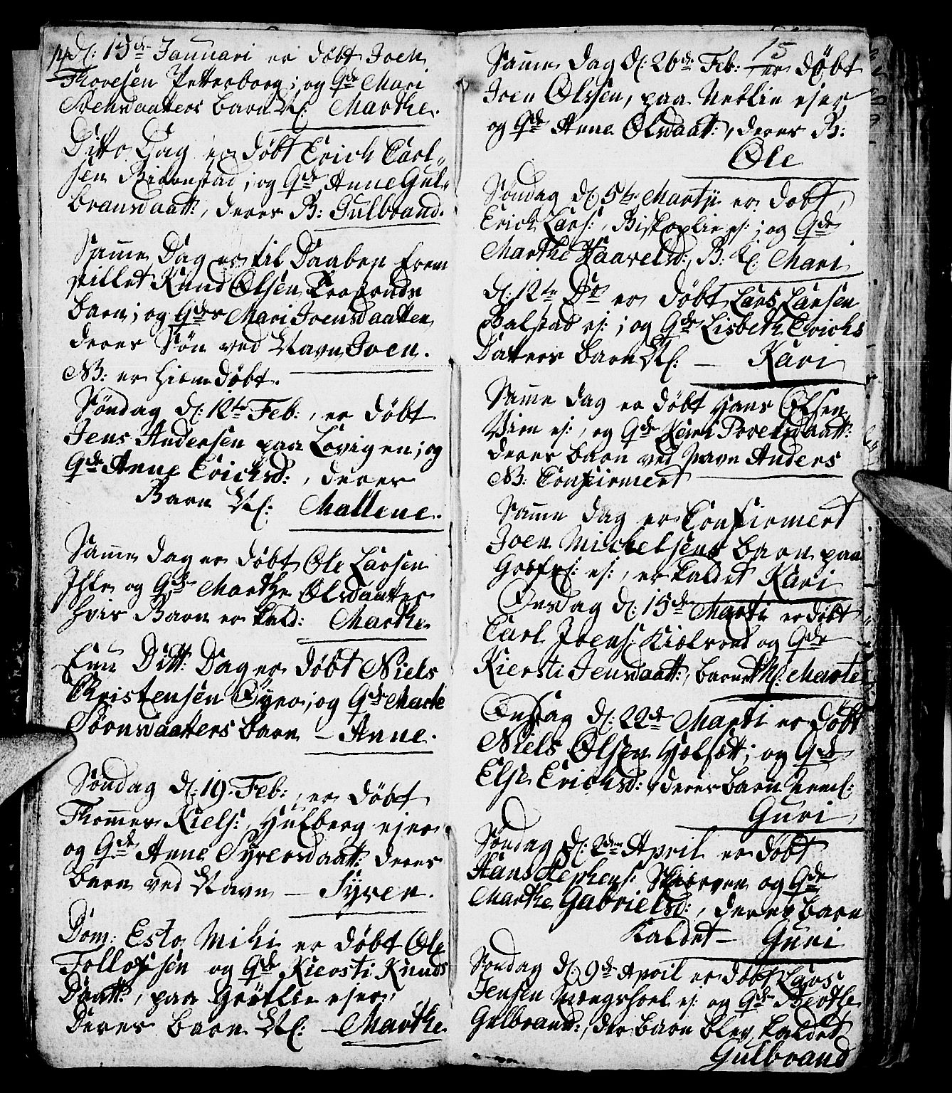 Nes prestekontor, Hedmark, SAH/PREST-020/L/La/L0002: Parish register (copy) no. 2, 1785-1813, p. 14-15