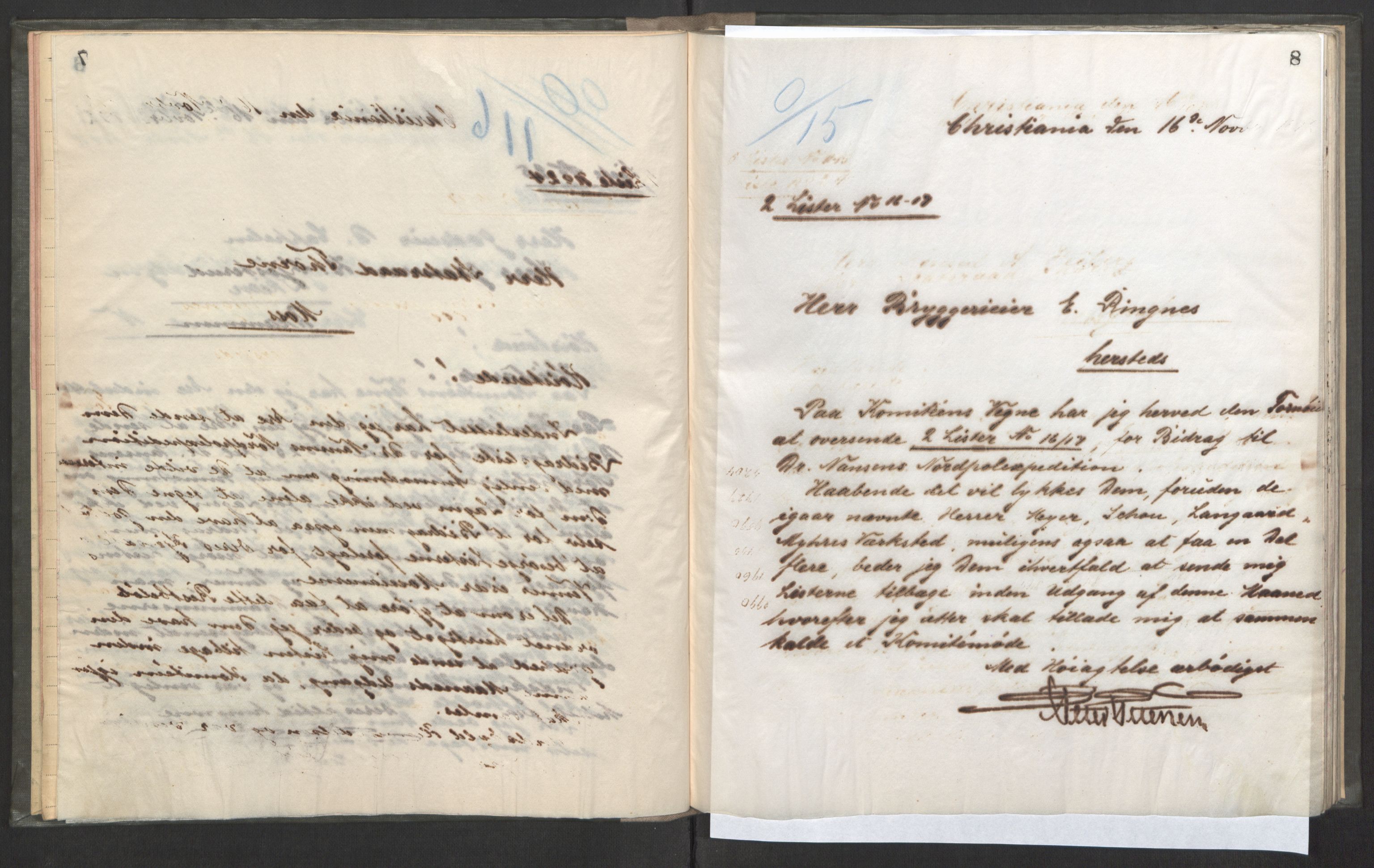 Arbeidskomitéen for Fridtjof Nansens polarekspedisjon, AV/RA-PA-0061/D/L0001/0001: Pengeinnsamlingen / Kopibok, 1893-1895, p. 51