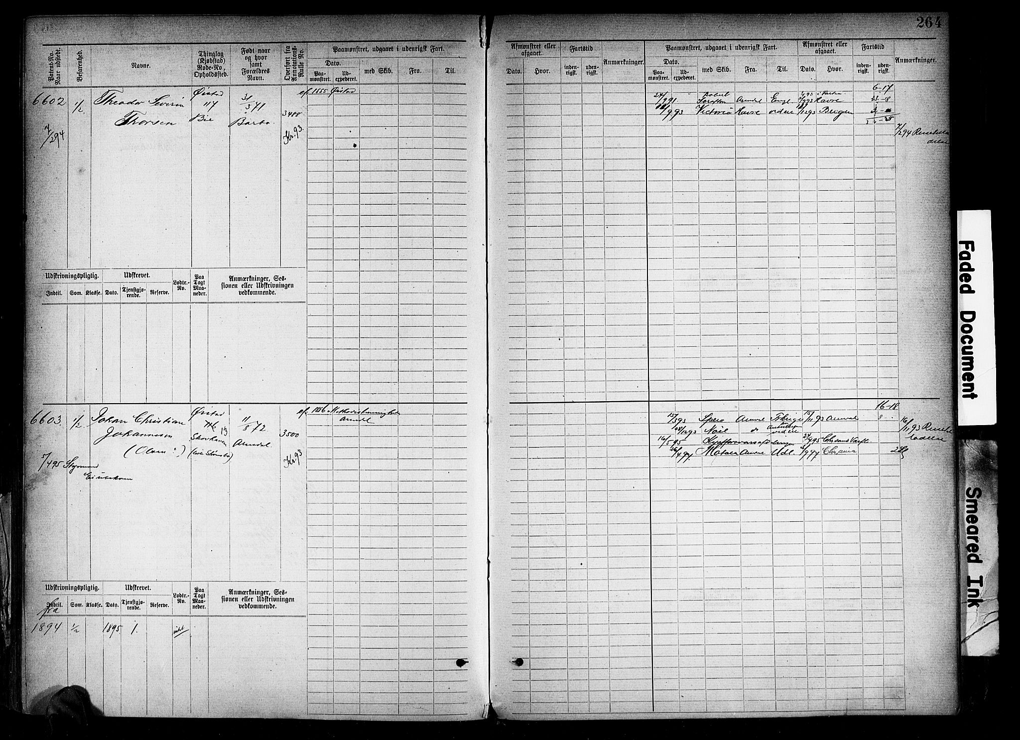 Arendal mønstringskrets, SAK/2031-0012/F/Fb/L0018: Hovedrulle A nr 6077-6849, S-16, 1892-1894, p. 264