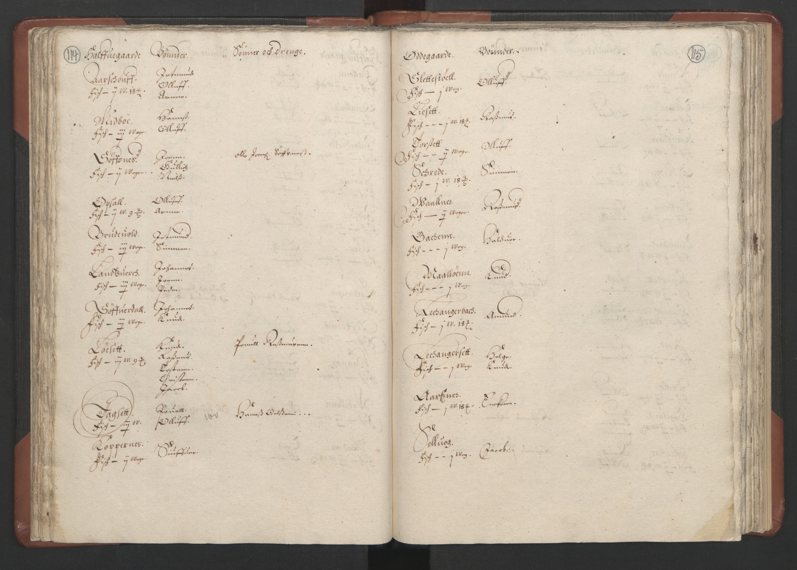 RA, Bailiff's Census 1664-1666, no. 16: Romsdal fogderi and Sunnmøre fogderi, 1664-1665, p. 114-115