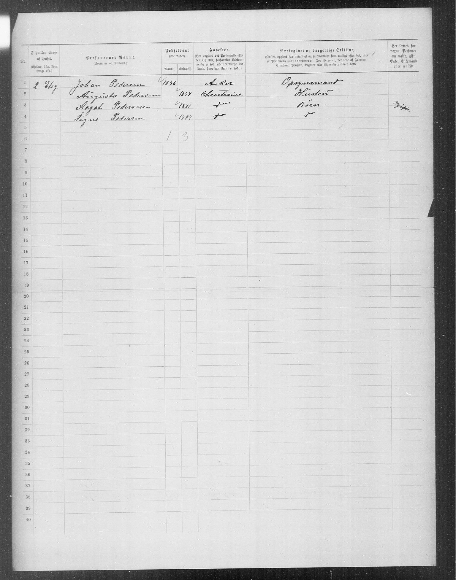 OBA, Municipal Census 1899 for Kristiania, 1899, p. 11611