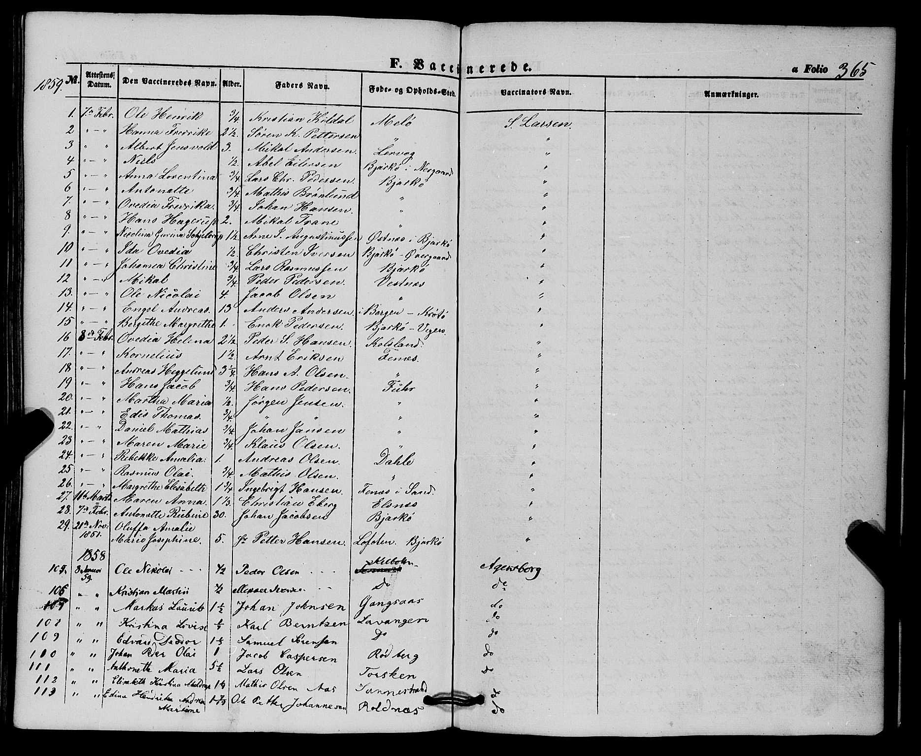 Trondenes sokneprestkontor, SATØ/S-1319/H/Ha/L0011kirke: Parish register (official) no. 11, 1853-1862, p. 365