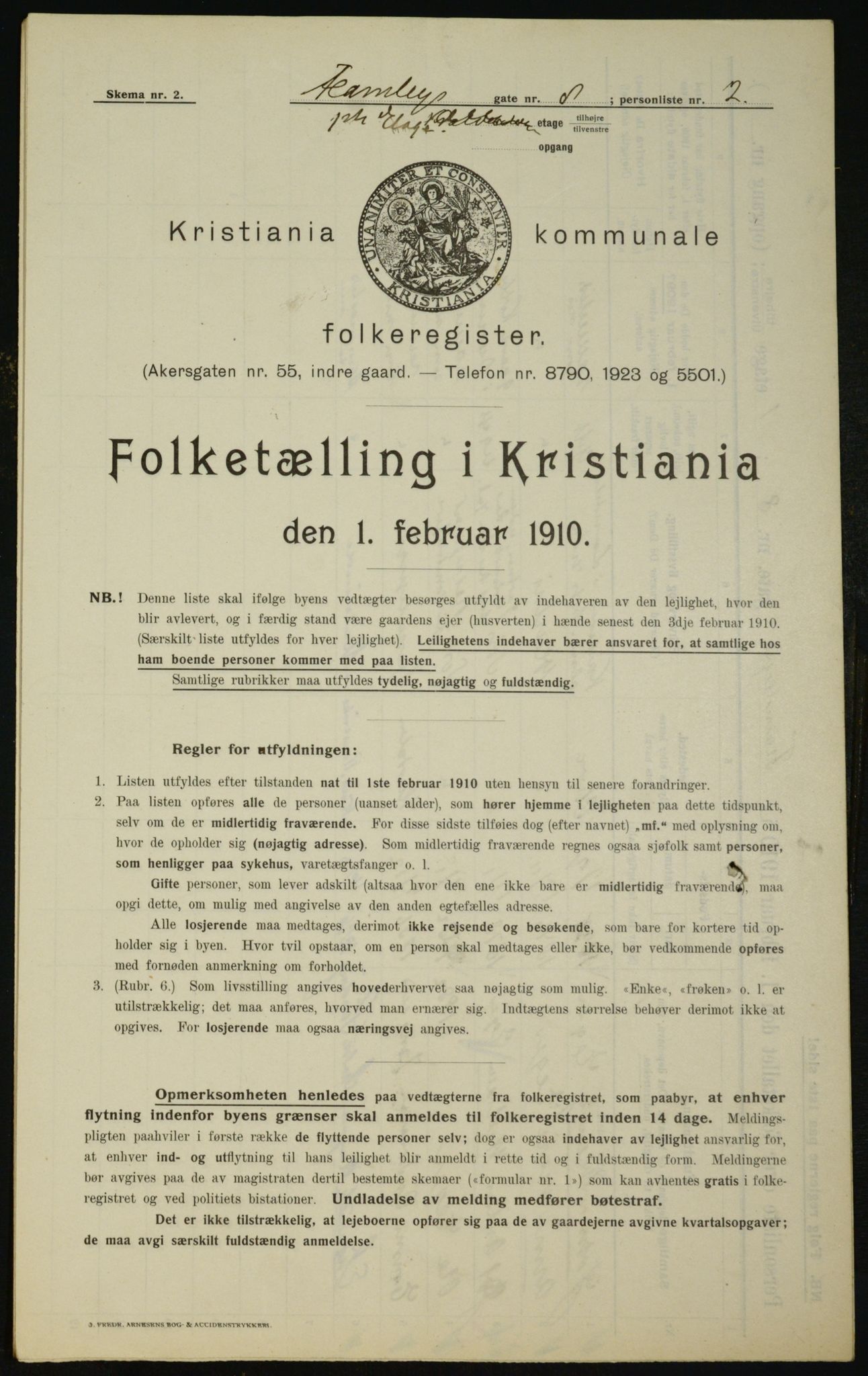 OBA, Municipal Census 1910 for Kristiania, 1910, p. 22527