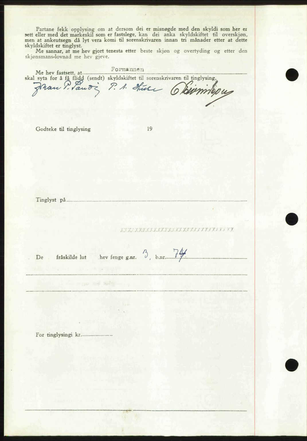 Romsdal sorenskriveri, AV/SAT-A-4149/1/2/2C: Mortgage book no. A31, 1949-1949, Diary no: : 2629/1949