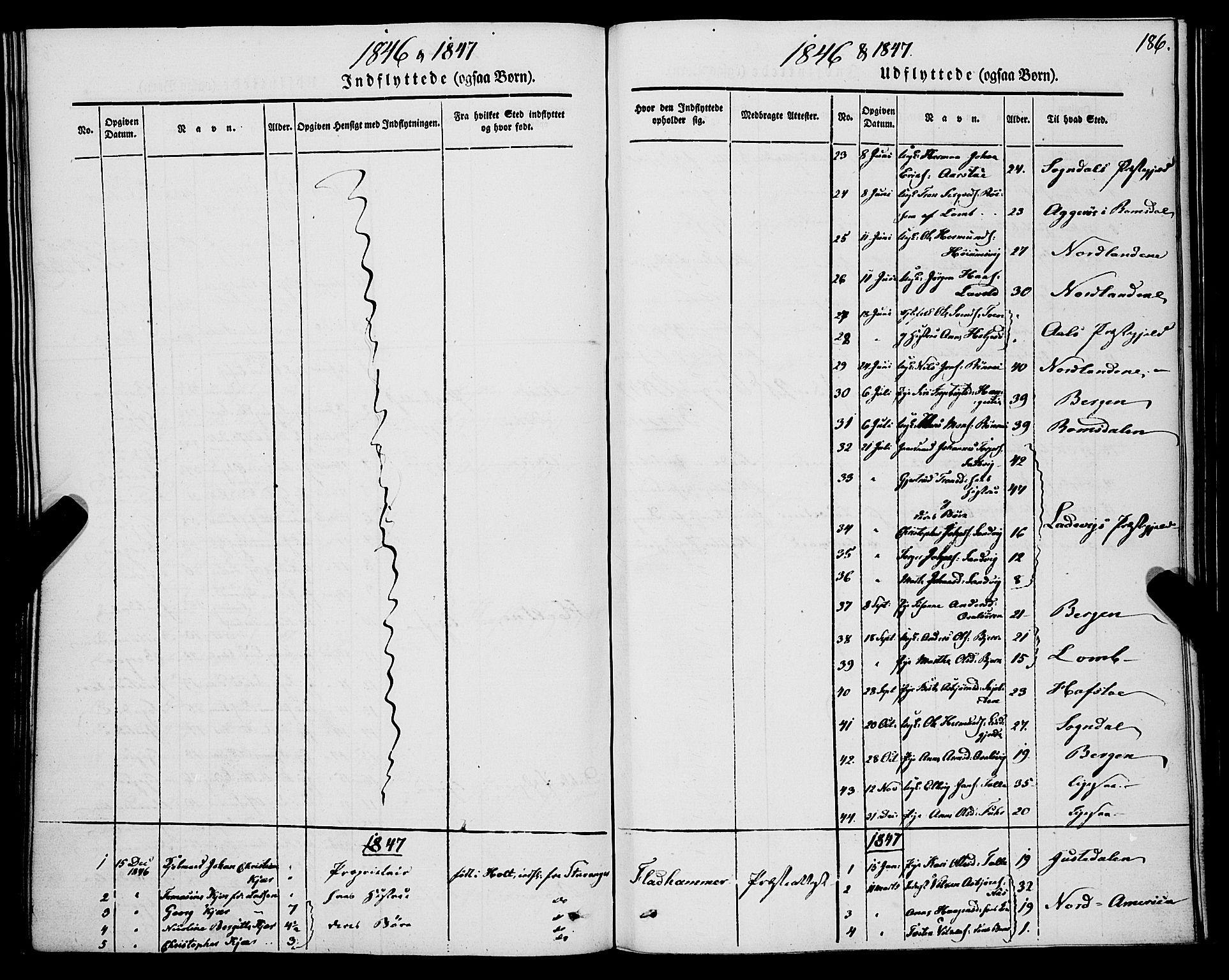 Luster sokneprestembete, SAB/A-81101/H/Haa/Haaa/L0006: Parish register (official) no. A 6, 1840-1848, p. 186