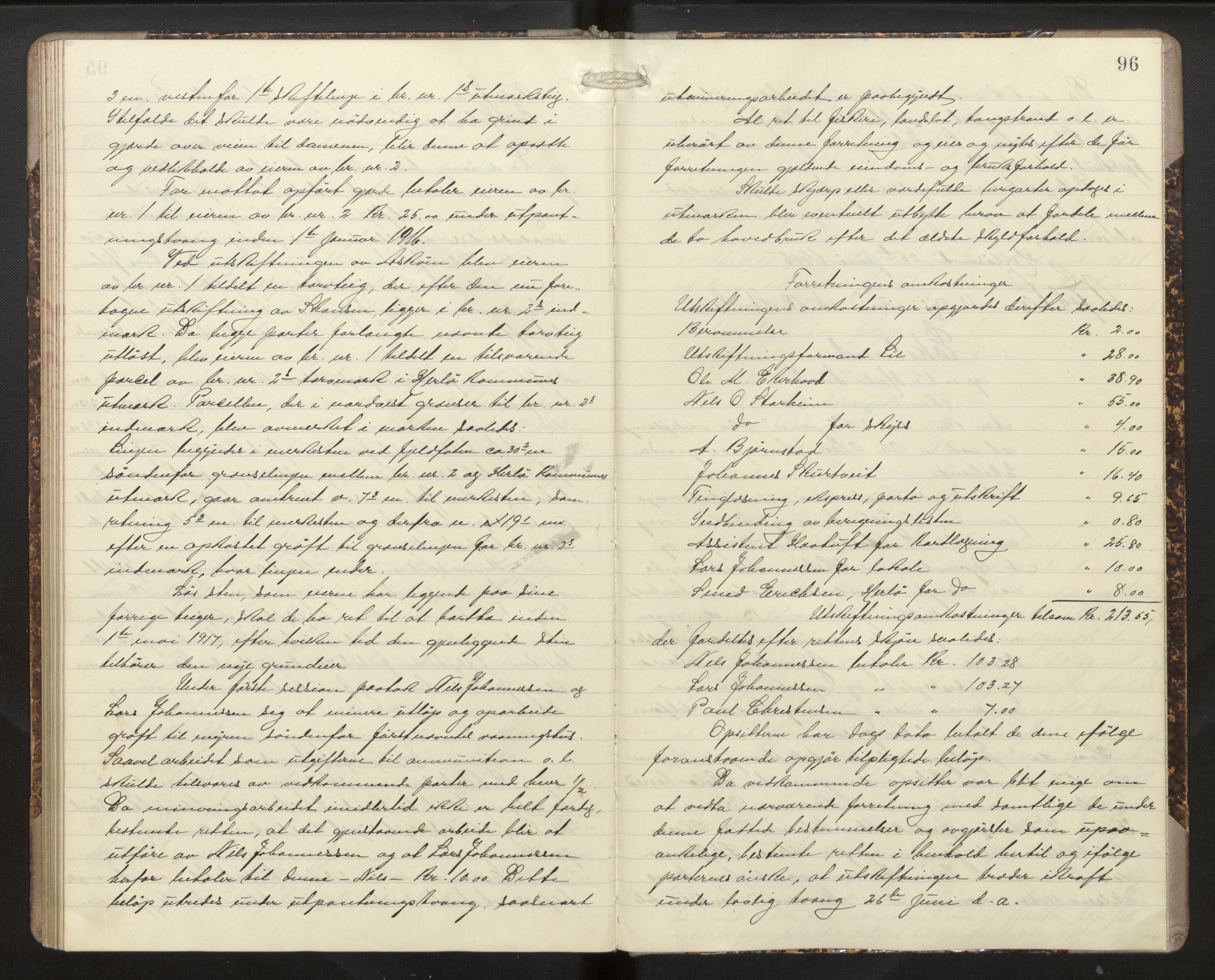 Hordaland jordskiftedøme - II Ytre Nordhordland jordskiftedistrikt, AV/SAB-A-6901/A/Aa/L0013: Forhandlingsprotokoll, 1914-1915, p. 95b-96a