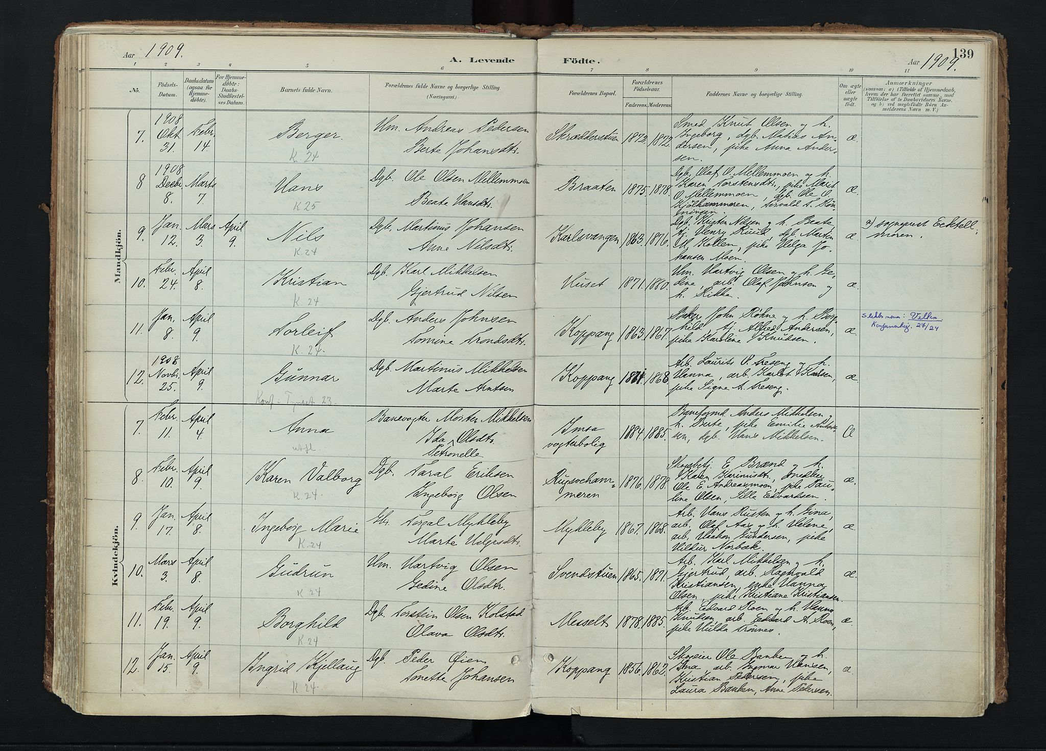 Stor-Elvdal prestekontor, AV/SAH-PREST-052/H/Ha/Haa/L0004: Parish register (official) no. 4, 1890-1922, p. 139