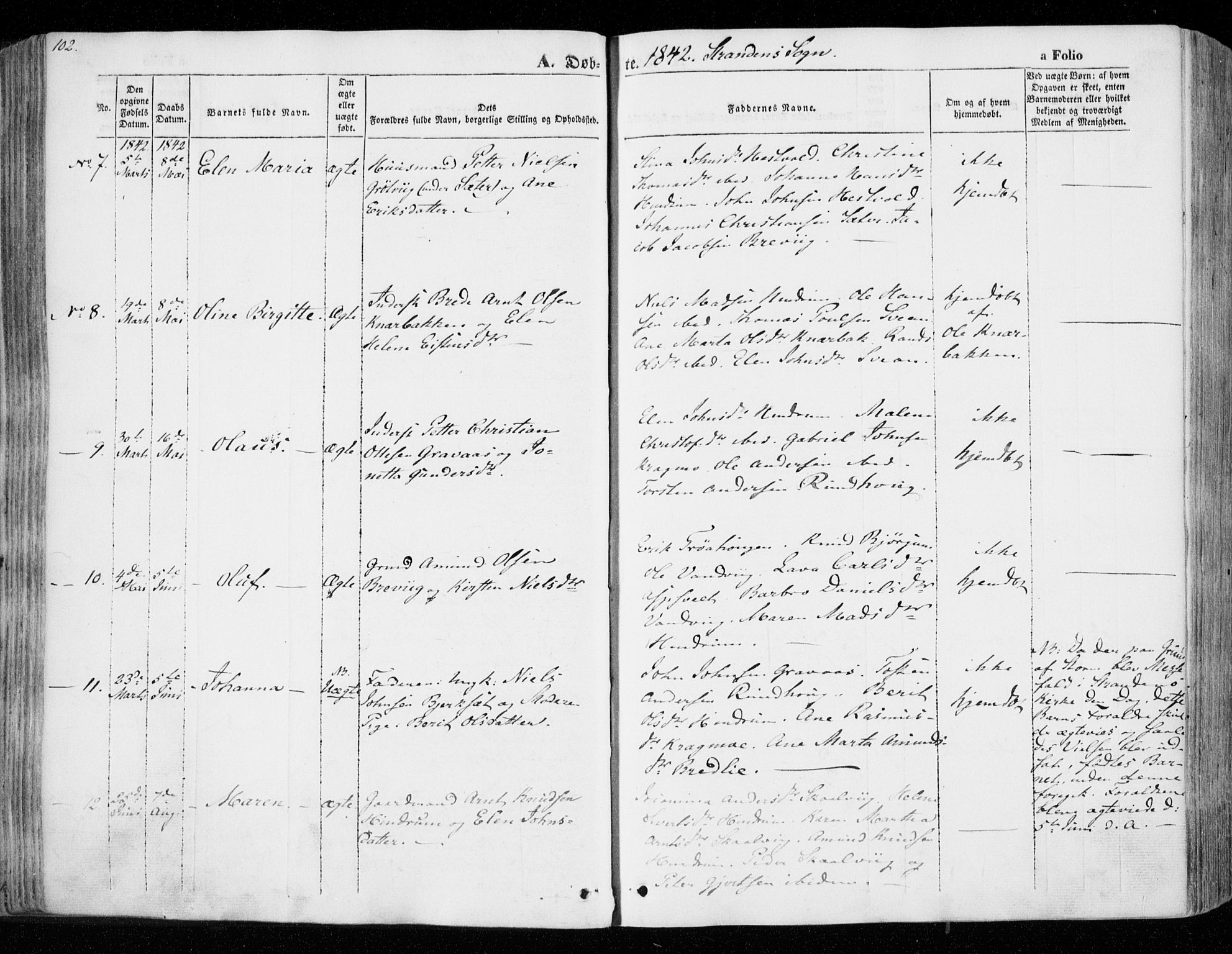 Ministerialprotokoller, klokkerbøker og fødselsregistre - Nord-Trøndelag, SAT/A-1458/701/L0007: Parish register (official) no. 701A07 /2, 1842-1854, p. 102