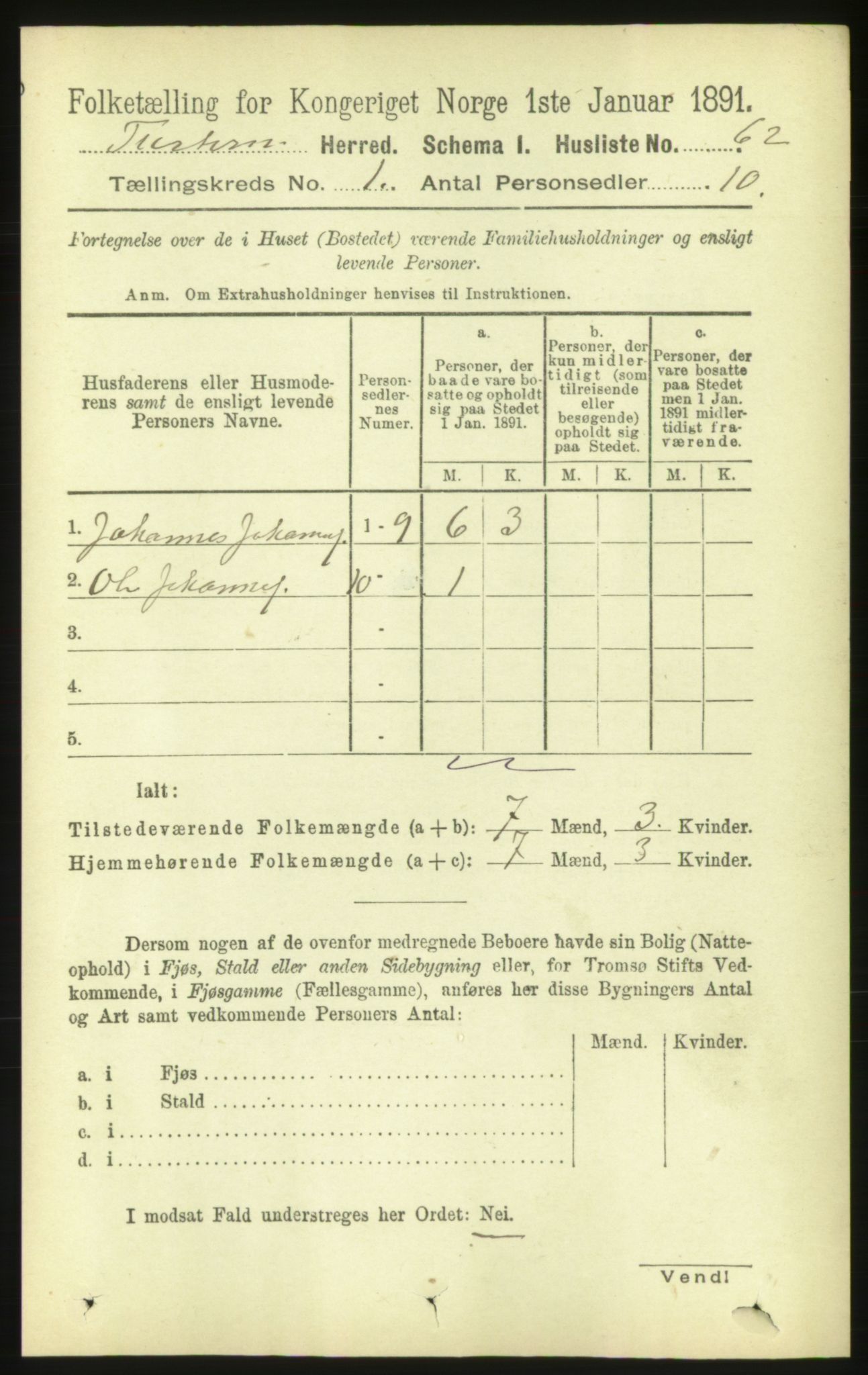 RA, 1891 census for 1572 Tustna, 1891, p. 82