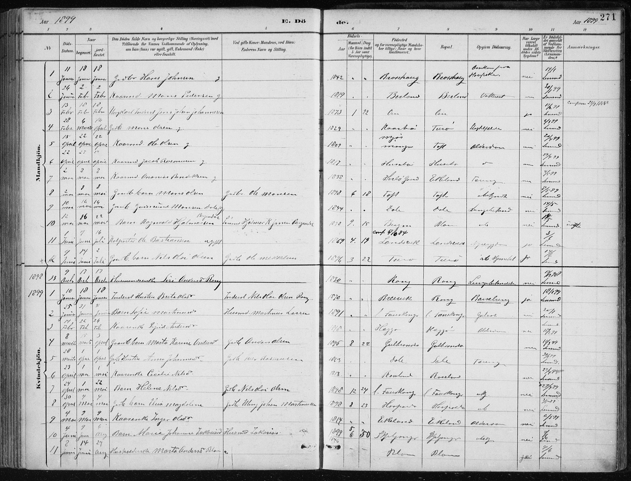 Herdla Sokneprestembete, AV/SAB-A-75701/H/Haa: Parish register (official) no. A 4, 1891-1905, p. 271