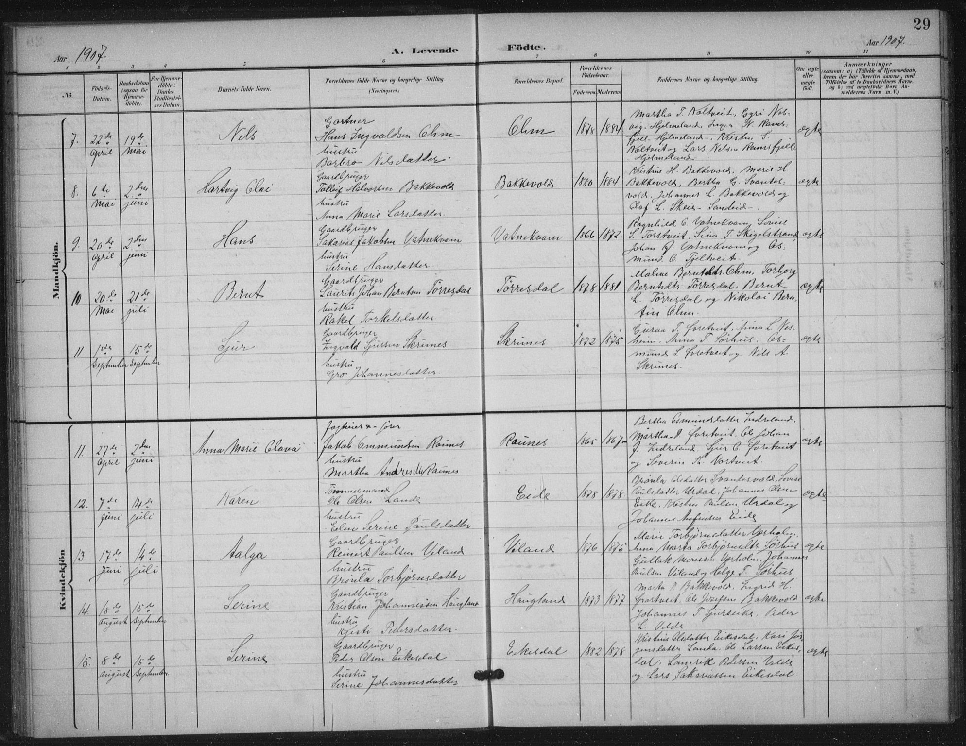 Skjold sokneprestkontor, SAST/A-101847/H/Ha/Haa/L0012: Parish register (official) no. A 12, 1899-1915, p. 29