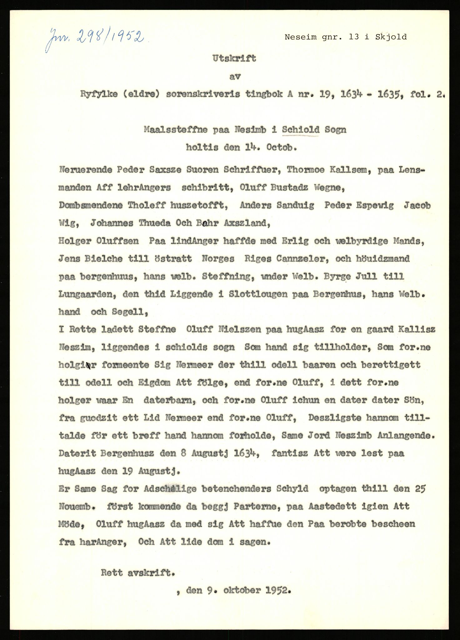 Statsarkivet i Stavanger, SAST/A-101971/03/Y/Yj/L0062: Avskrifter sortert etter gårdsnavn: Nese - Nodland på neset, 1750-1930, p. 220