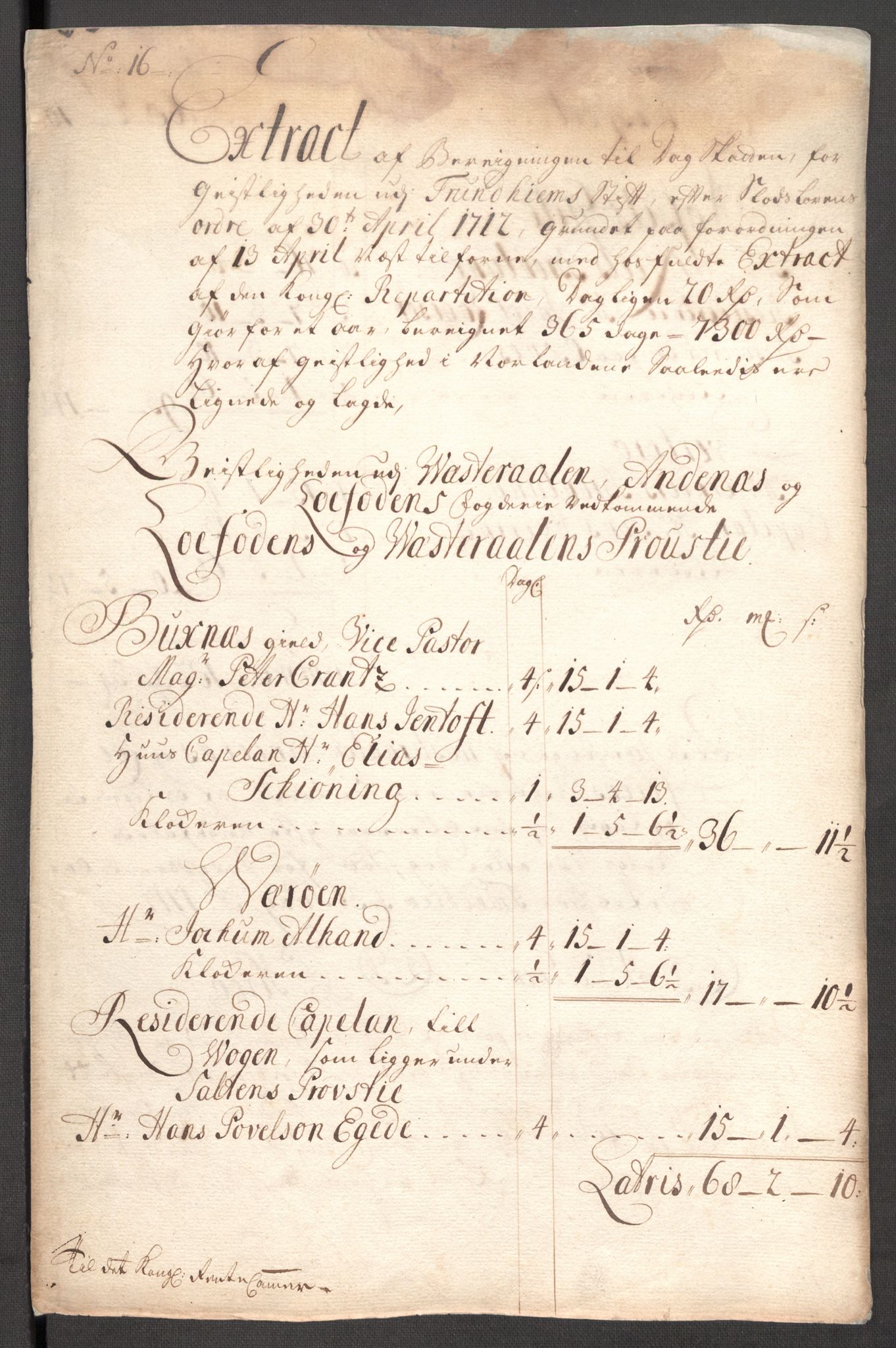 Rentekammeret inntil 1814, Reviderte regnskaper, Fogderegnskap, AV/RA-EA-4092/R67/L4679: Fogderegnskap Vesterålen, Andenes og Lofoten, 1711-1713, p. 196