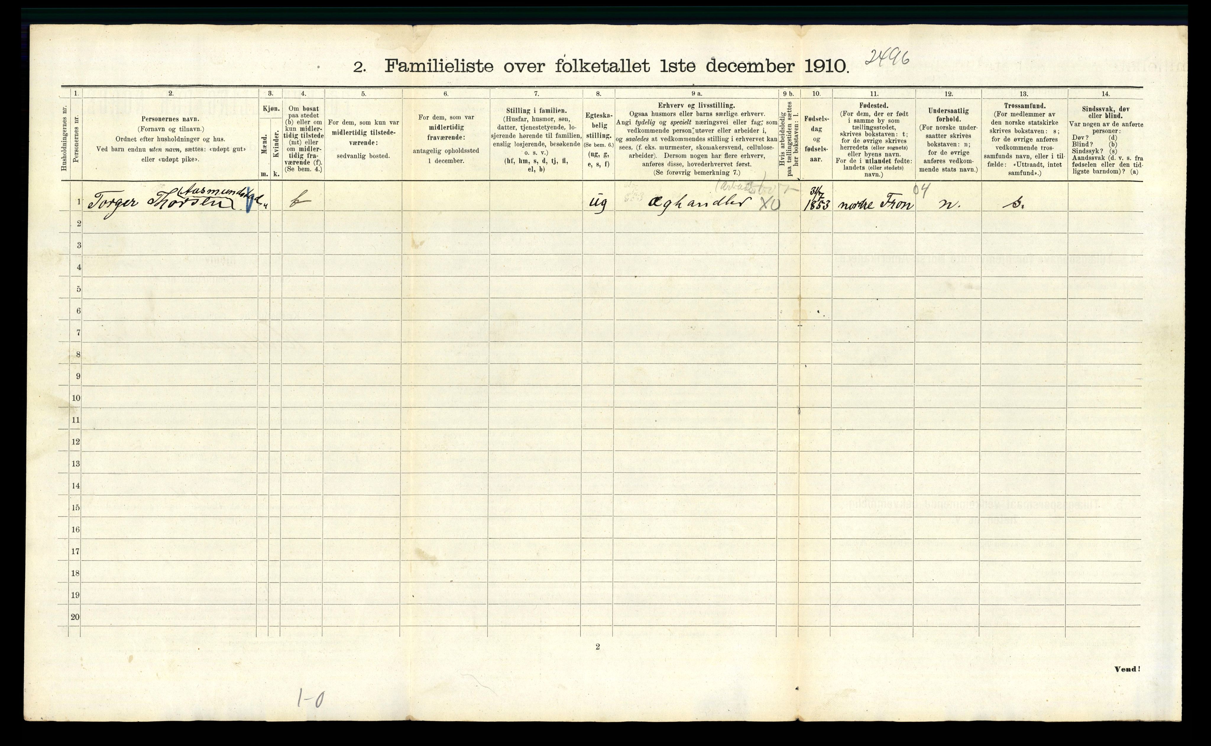 RA, 1910 census for Kristiania, 1910, p. 50058