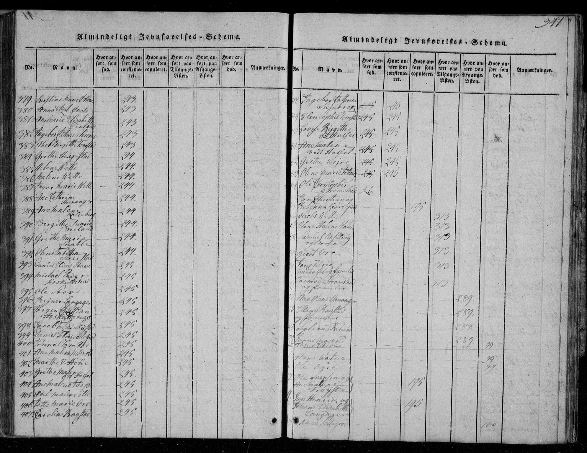 Lista sokneprestkontor, SAK/1111-0027/F/Fa/L0007: Parish register (official) no. A 7, 1816-1823, p. 347