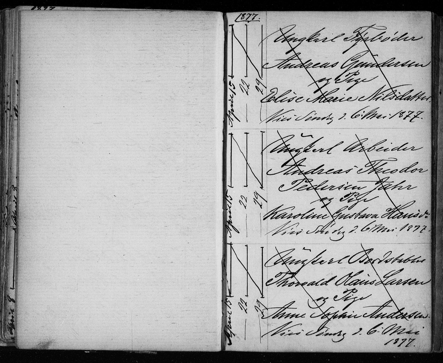 Bragernes kirkebøker, AV/SAKO-A-6/H/Ha/L0006: Banns register no. 6, 1873-1896
