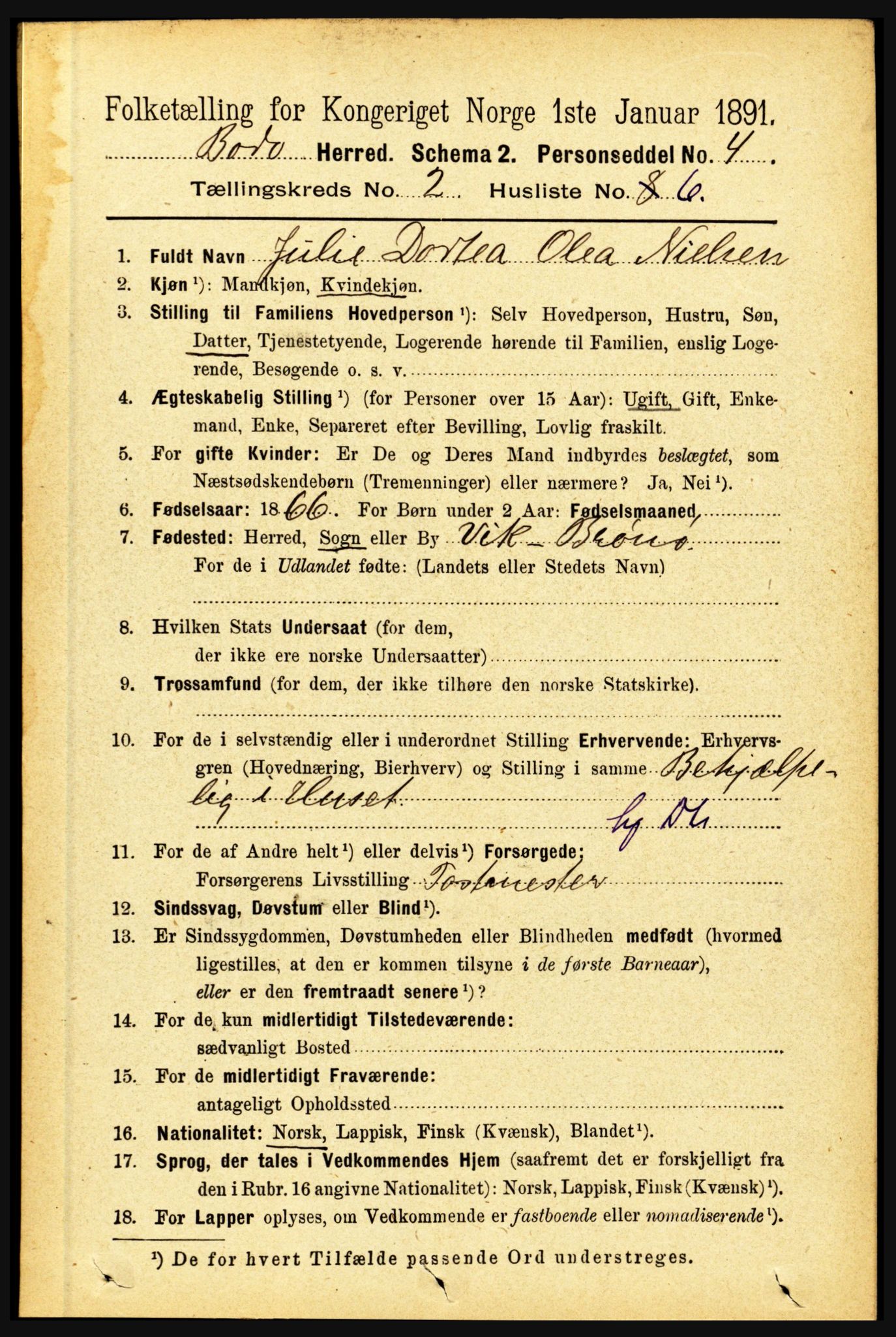 RA, 1891 census for 1843 Bodø, 1891, p. 728
