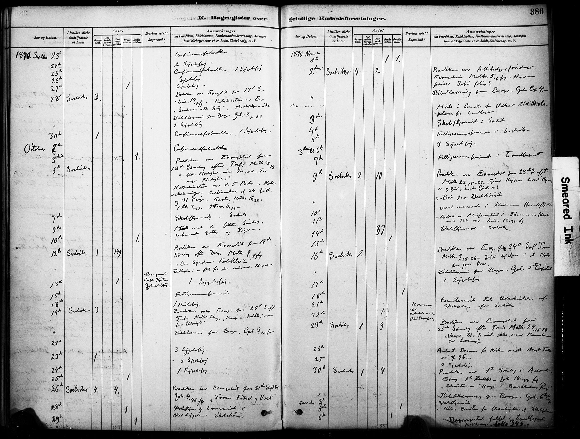 Strømm kirkebøker, AV/SAKO-A-322/F/Fb/L0001: Parish register (official) no. II 1, 1878-1899, p. 386