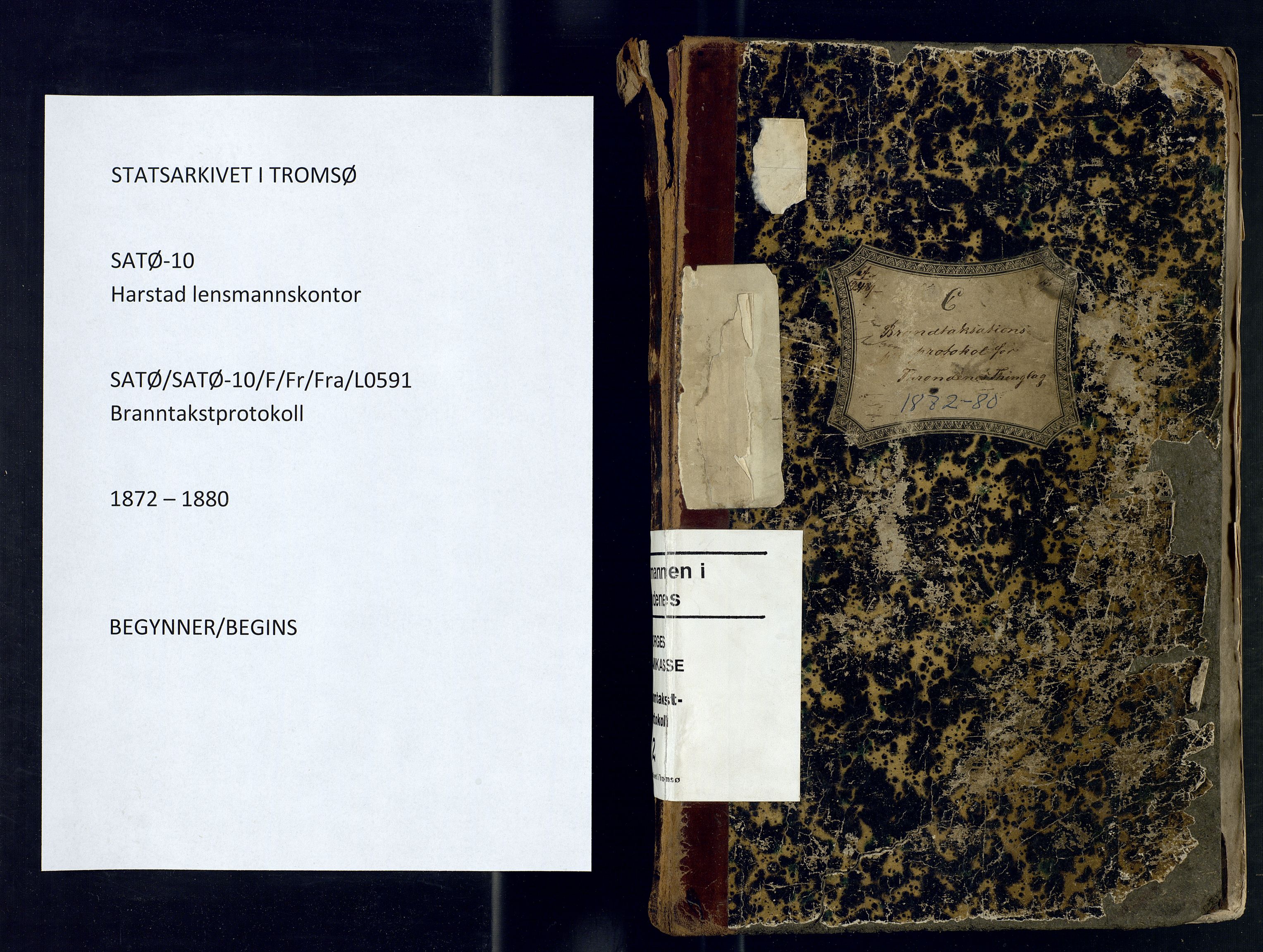 Harstad lensmannskontor, AV/SATØ-SATØ-10/F/Fr/Fra/L0591: Branntakstprotokoll. Merket C. Med register, 1872-1880