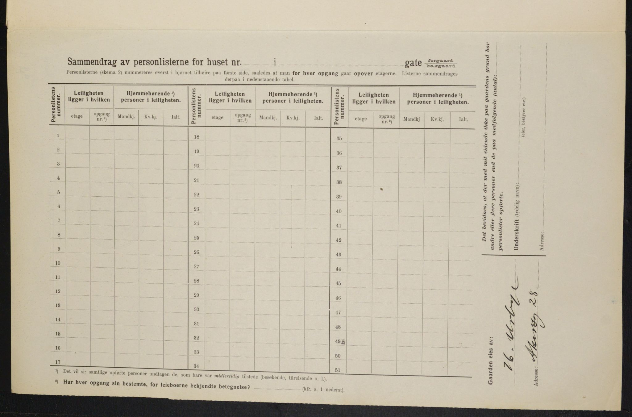 OBA, Municipal Census 1914 for Kristiania, 1914, p. 30297