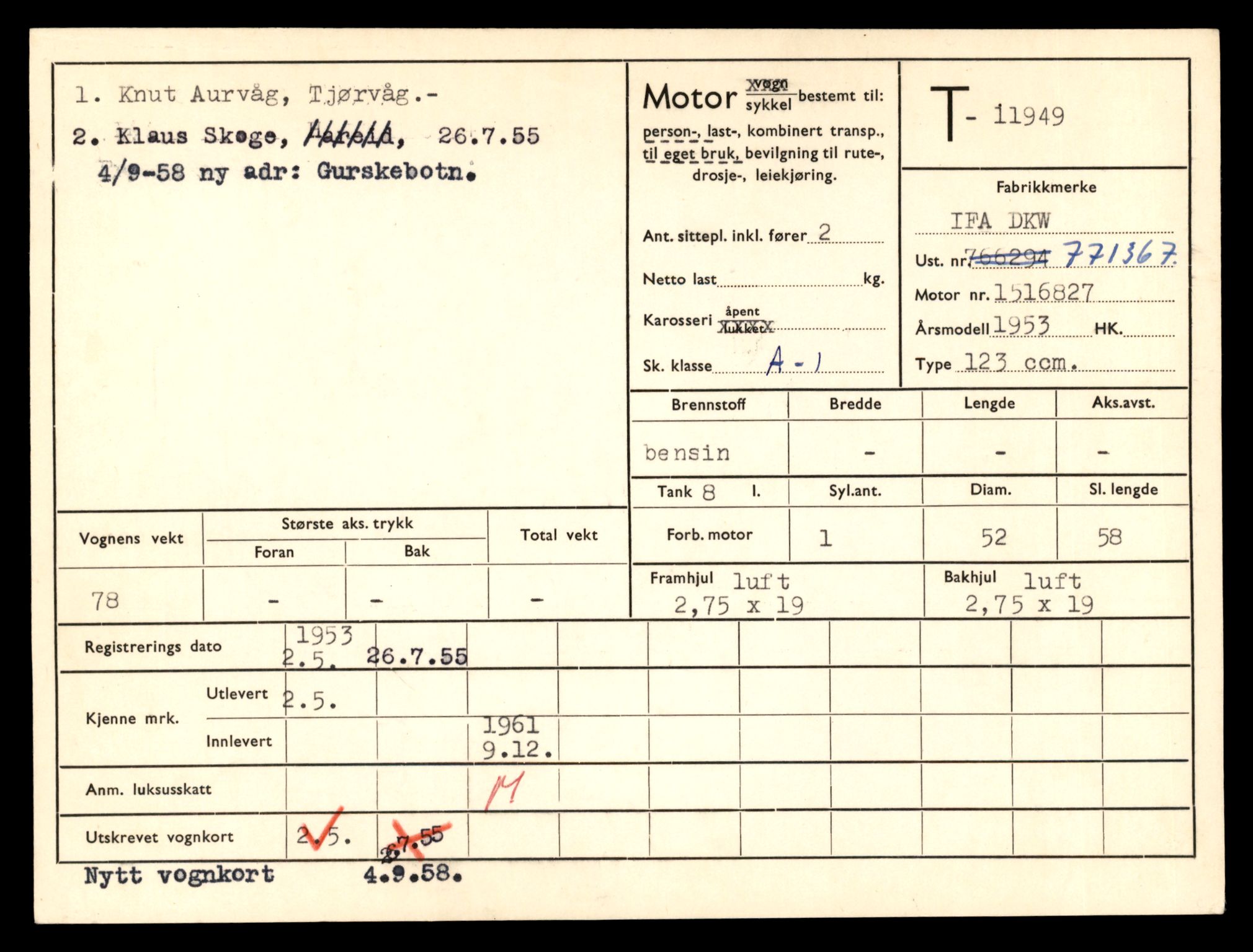 Møre og Romsdal vegkontor - Ålesund trafikkstasjon, AV/SAT-A-4099/F/Fe/L0031: Registreringskort for kjøretøy T 11800 - T 11996, 1927-1998, p. 2561