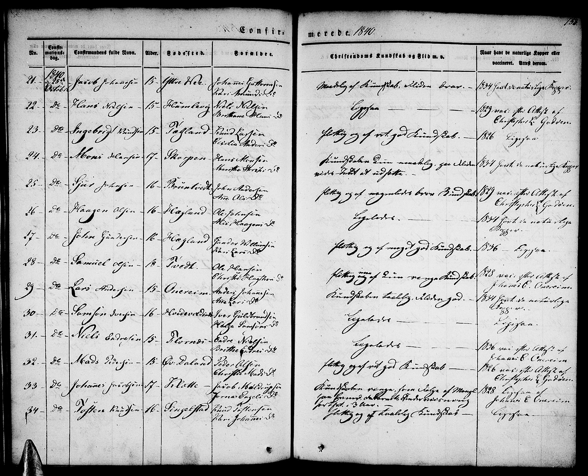 Tysnes sokneprestembete, AV/SAB-A-78601/H/Haa: Parish register (official) no. A 9, 1837-1848, p. 153
