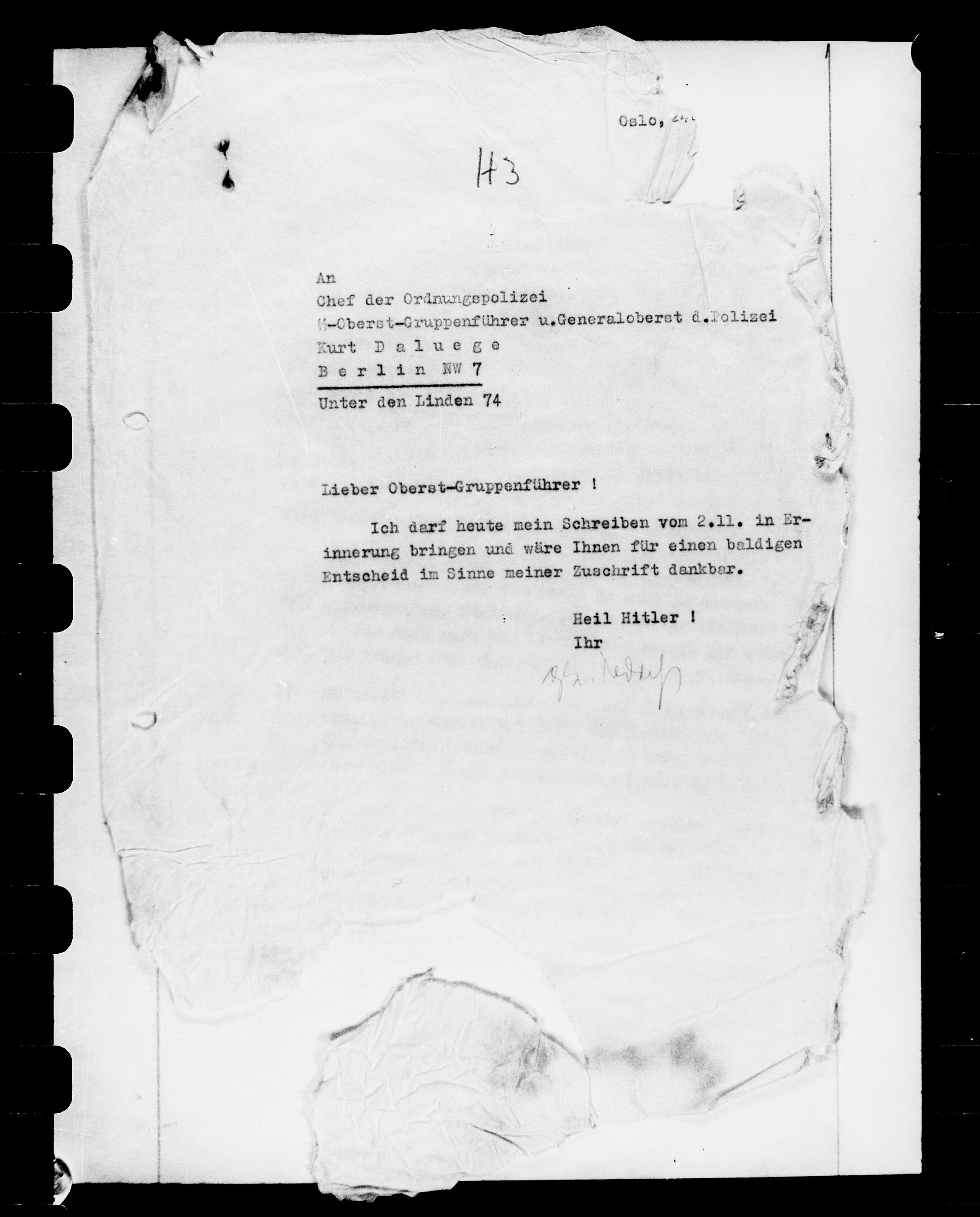 Documents Section, AV/RA-RAFA-2200/V/L0072: Film med FO IIs bestillingsnummer., 1940-1945, p. 313