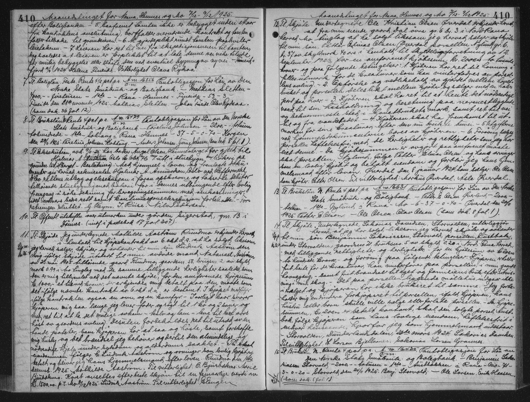 Rana sorenskriveri , AV/SAT-A-1108/1/2/2C/L0018: Mortgage book no. 18, 1923-1928, p. 410, Deed date: 07.12.1925