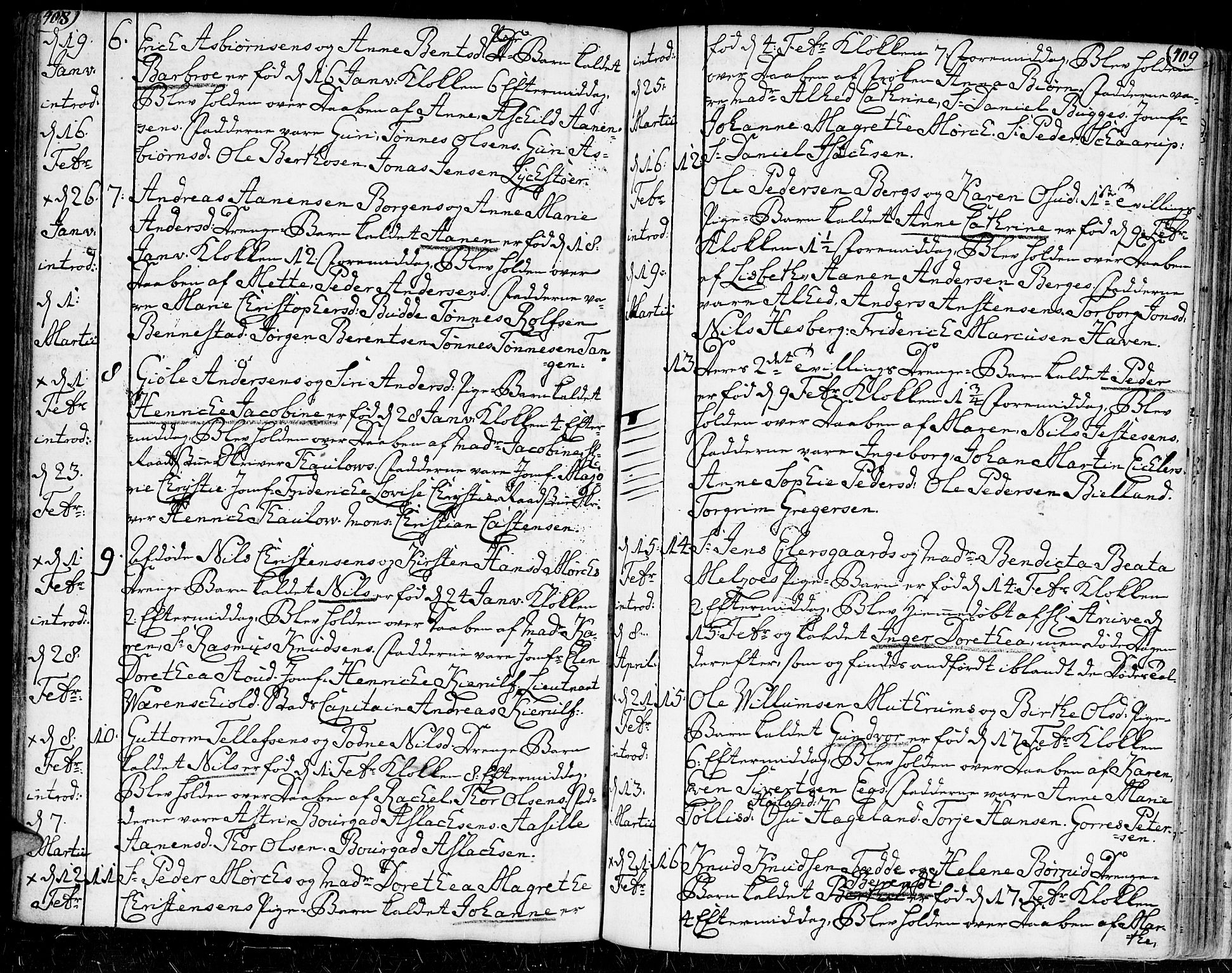 Kristiansand domprosti, SAK/1112-0006/F/Fa/L0002: Parish register (official) no. A 2, 1755-1778, p. 408-409