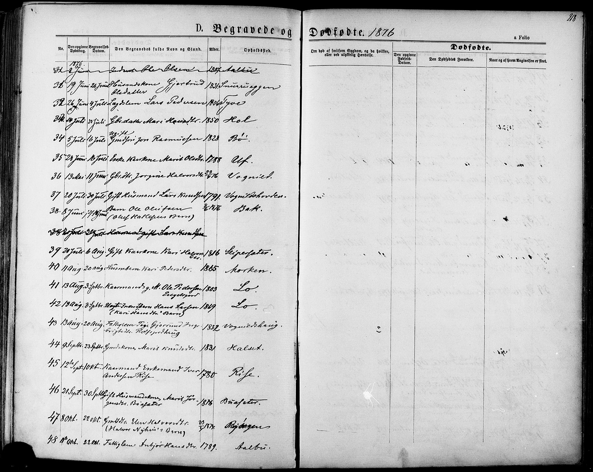 Ministerialprotokoller, klokkerbøker og fødselsregistre - Sør-Trøndelag, SAT/A-1456/678/L0900: Parish register (official) no. 678A09, 1872-1881, p. 218