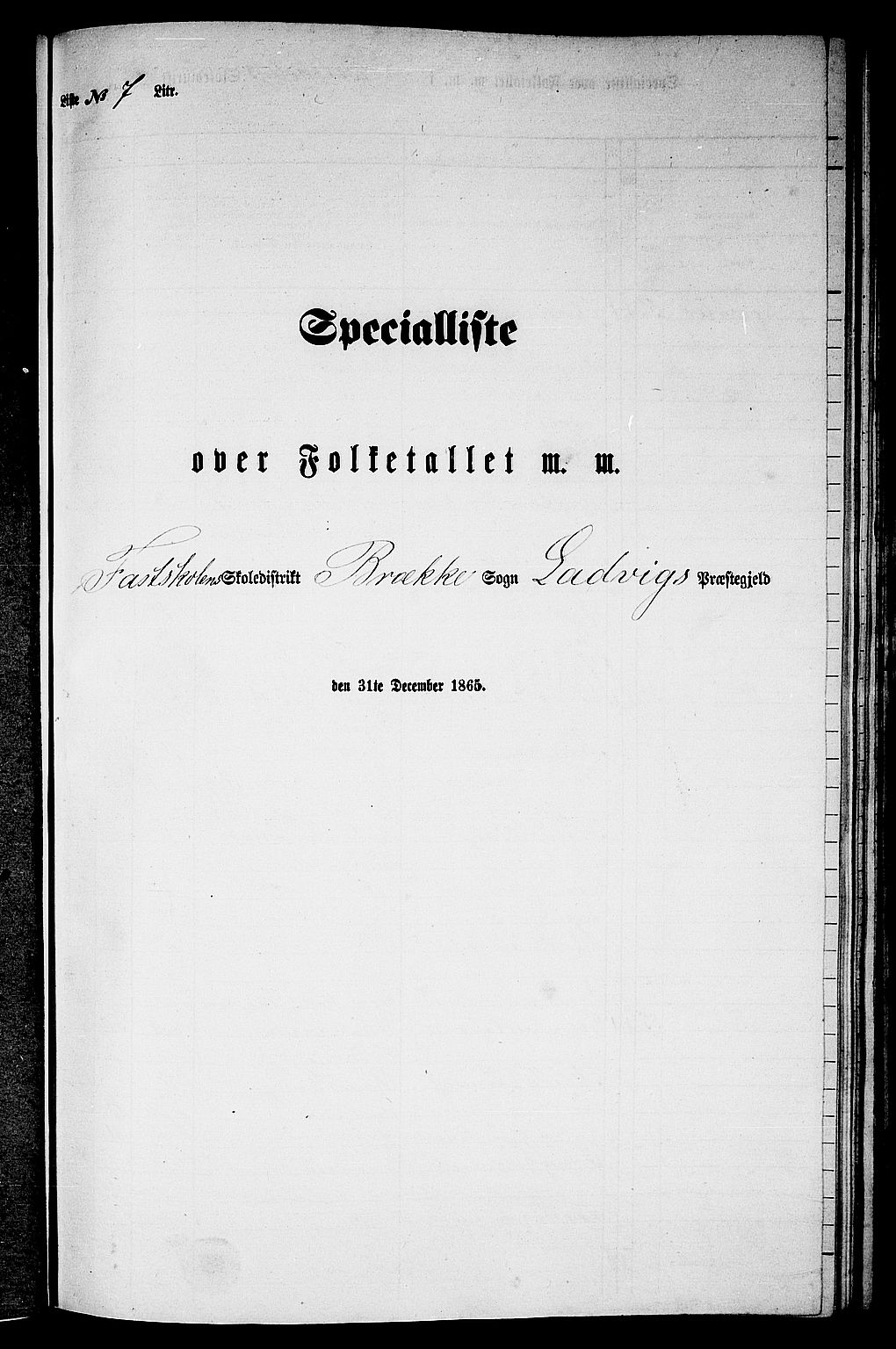 RA, 1865 census for Lavik, 1865, p. 97