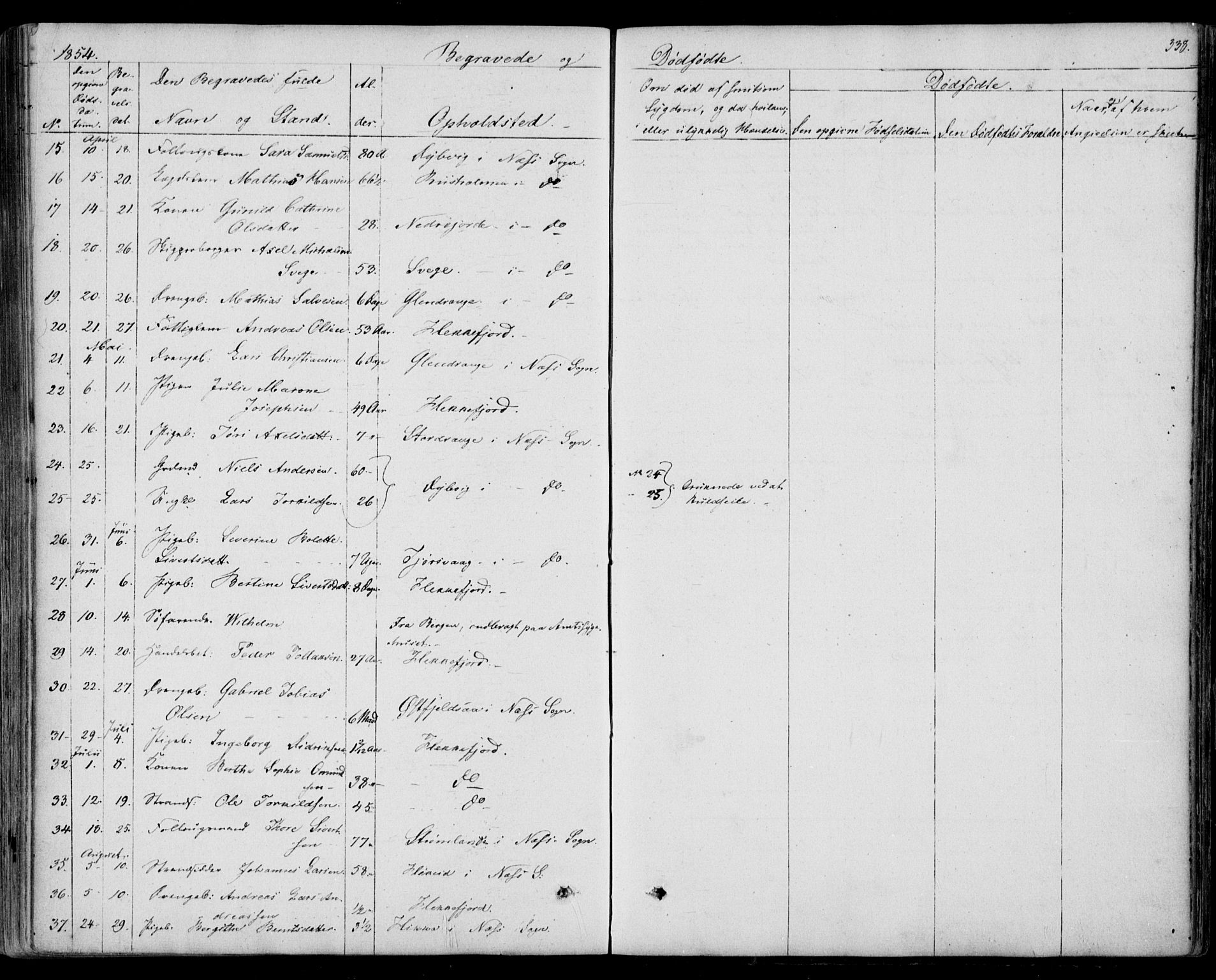 Flekkefjord sokneprestkontor, SAK/1111-0012/F/Fb/Fbc/L0005: Parish register (copy) no. B 5, 1846-1866, p. 338