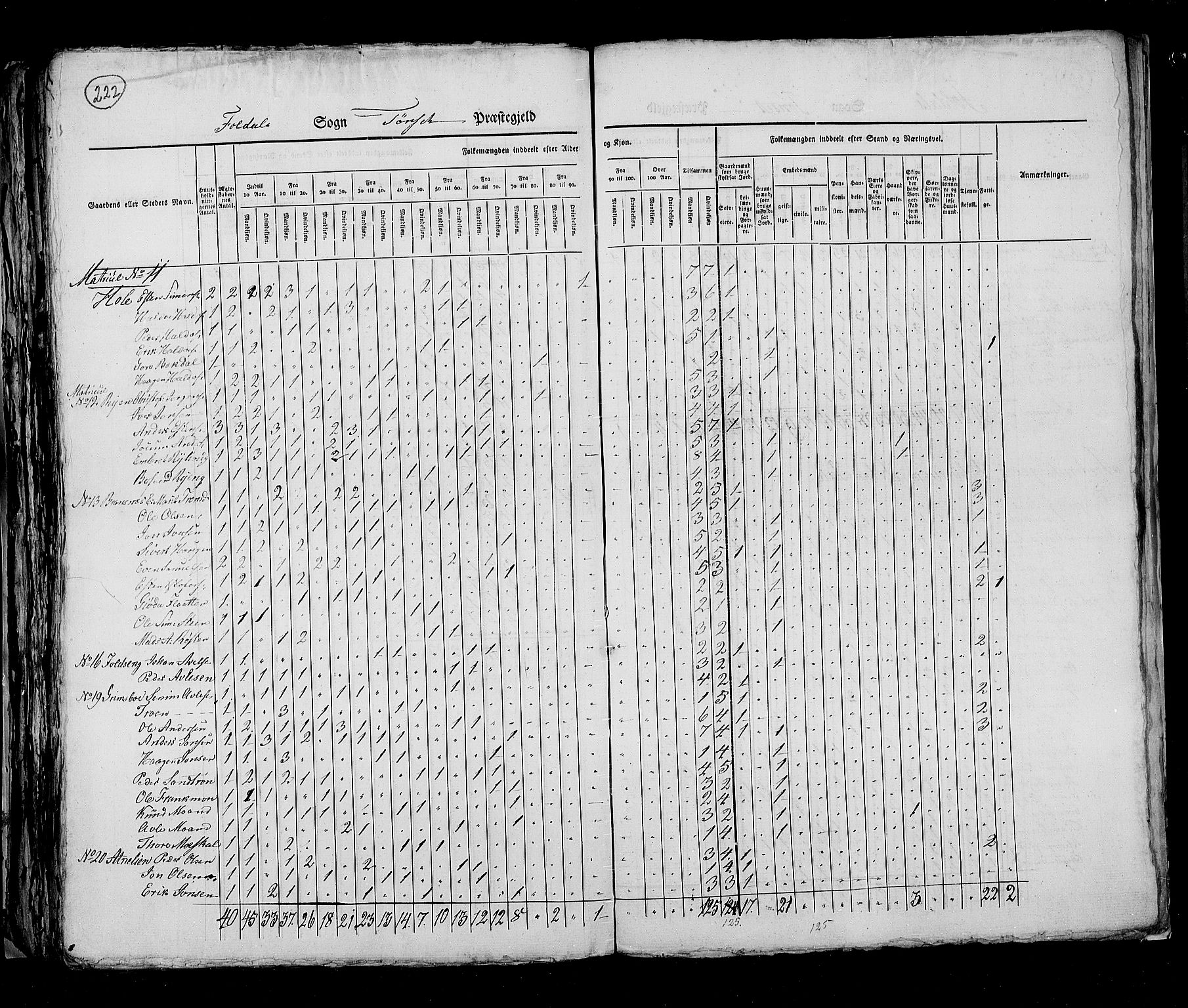 RA, Census 1825, vol. 5: Hedemarken amt, 1825, p. 222