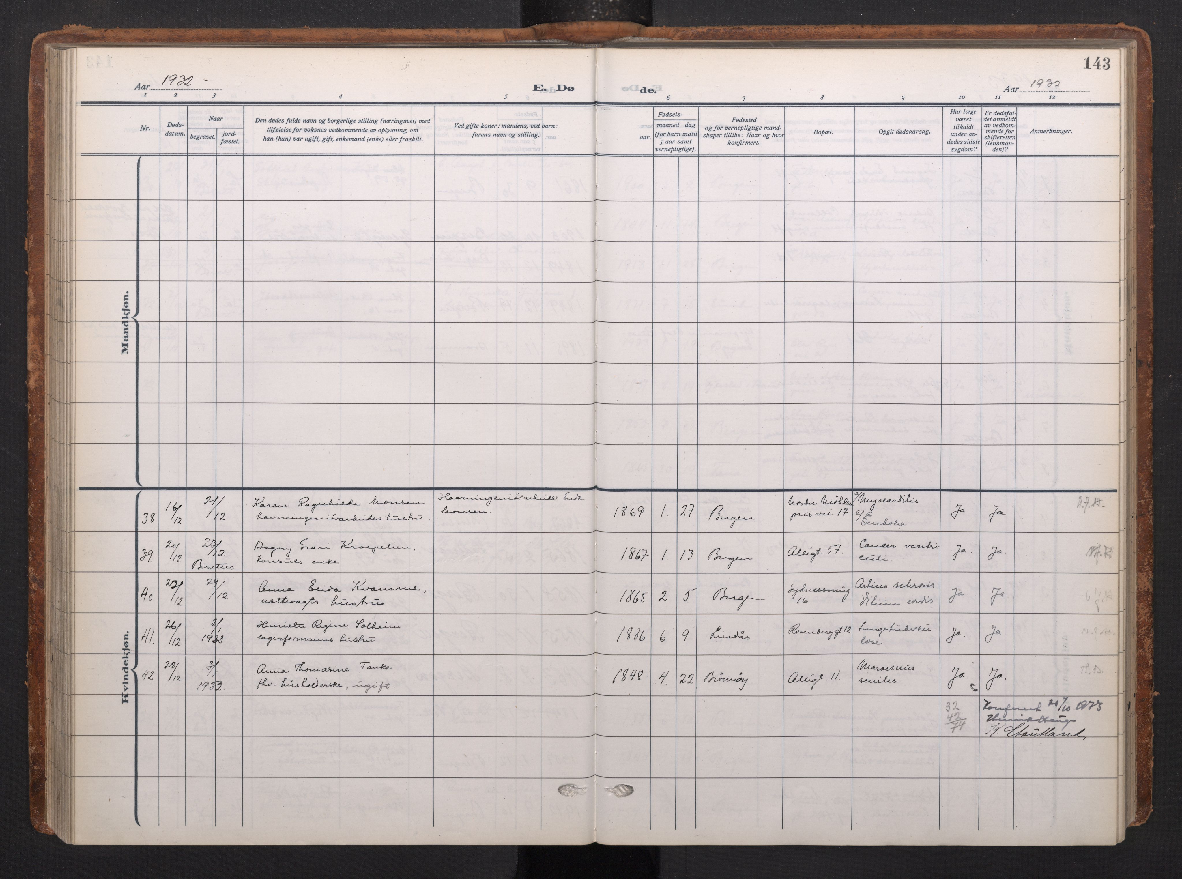 Johanneskirken sokneprestembete, AV/SAB-A-76001/H/Haa/L0020: Parish register (official) no. E 2, 1916-1951, p. 143