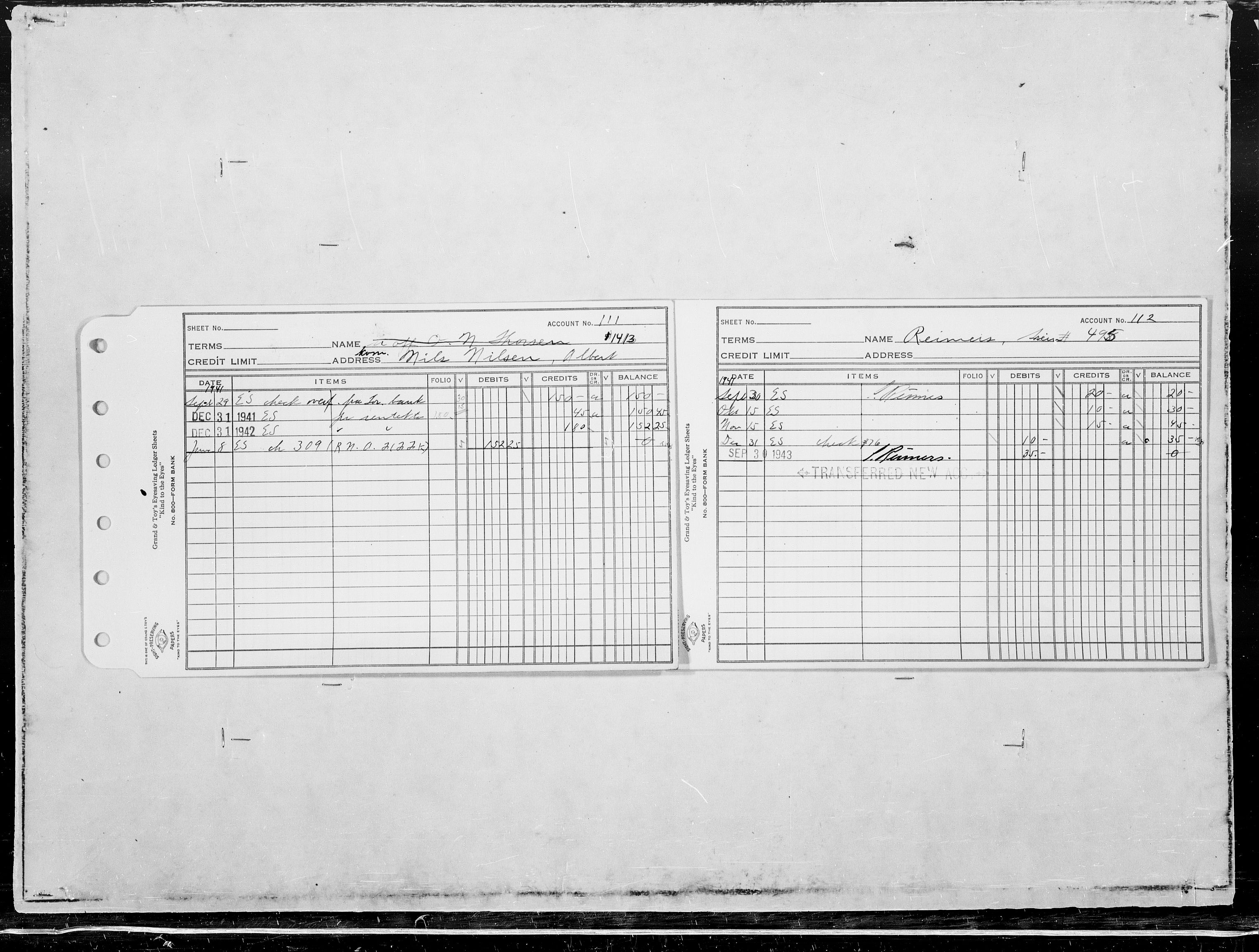 Forsvaret, Flyvåpnenes treningsleir 1940-1945, AV/RA-RAFA-3974/V/L0022: Regnskaper.  Se "Index" for detaljert oversikt over innholdet., 1940-1945