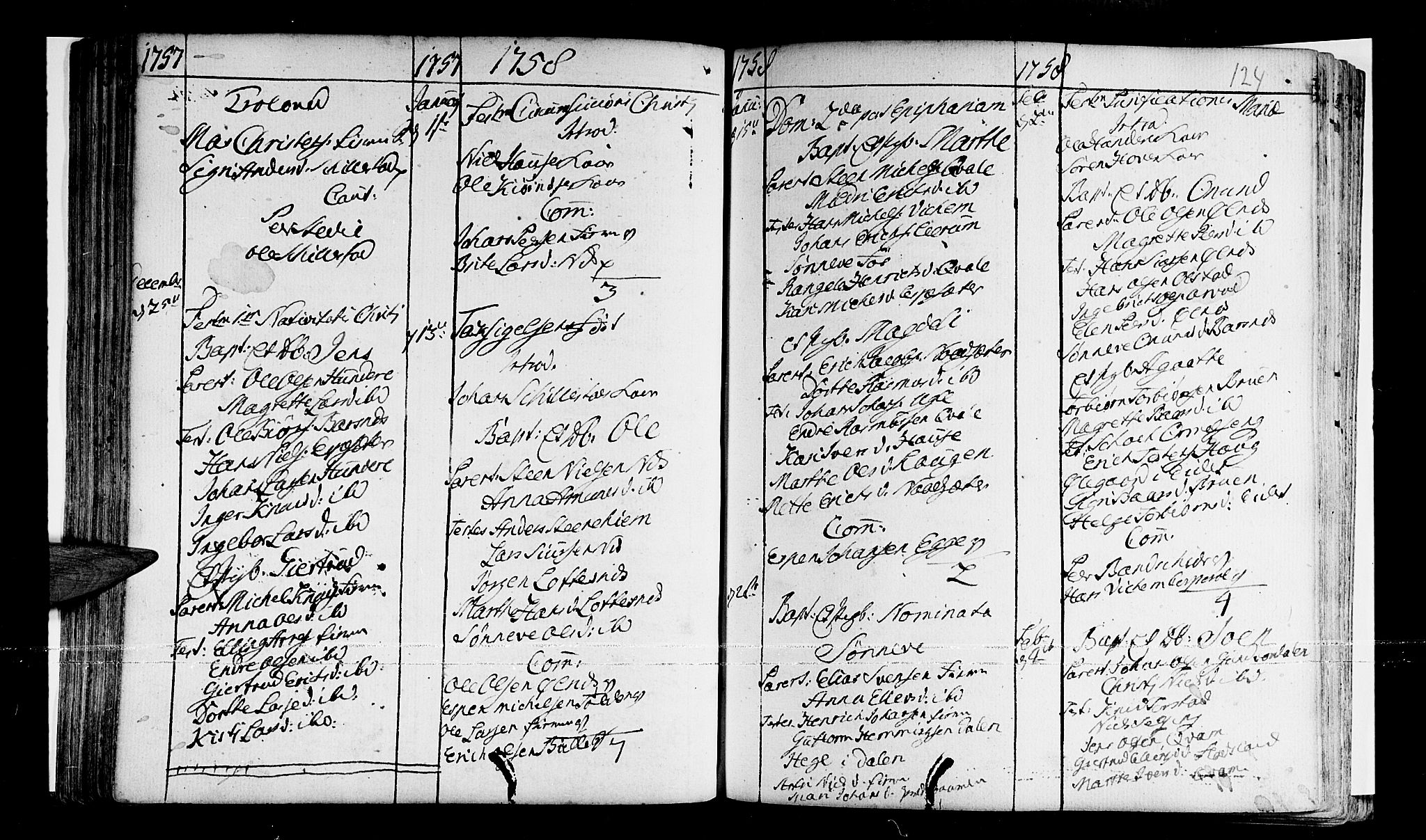 Sogndal sokneprestembete, SAB/A-81301/H/Haa/Haaa/L0003: Parish register (official) no. A 3, 1747-1768, p. 124