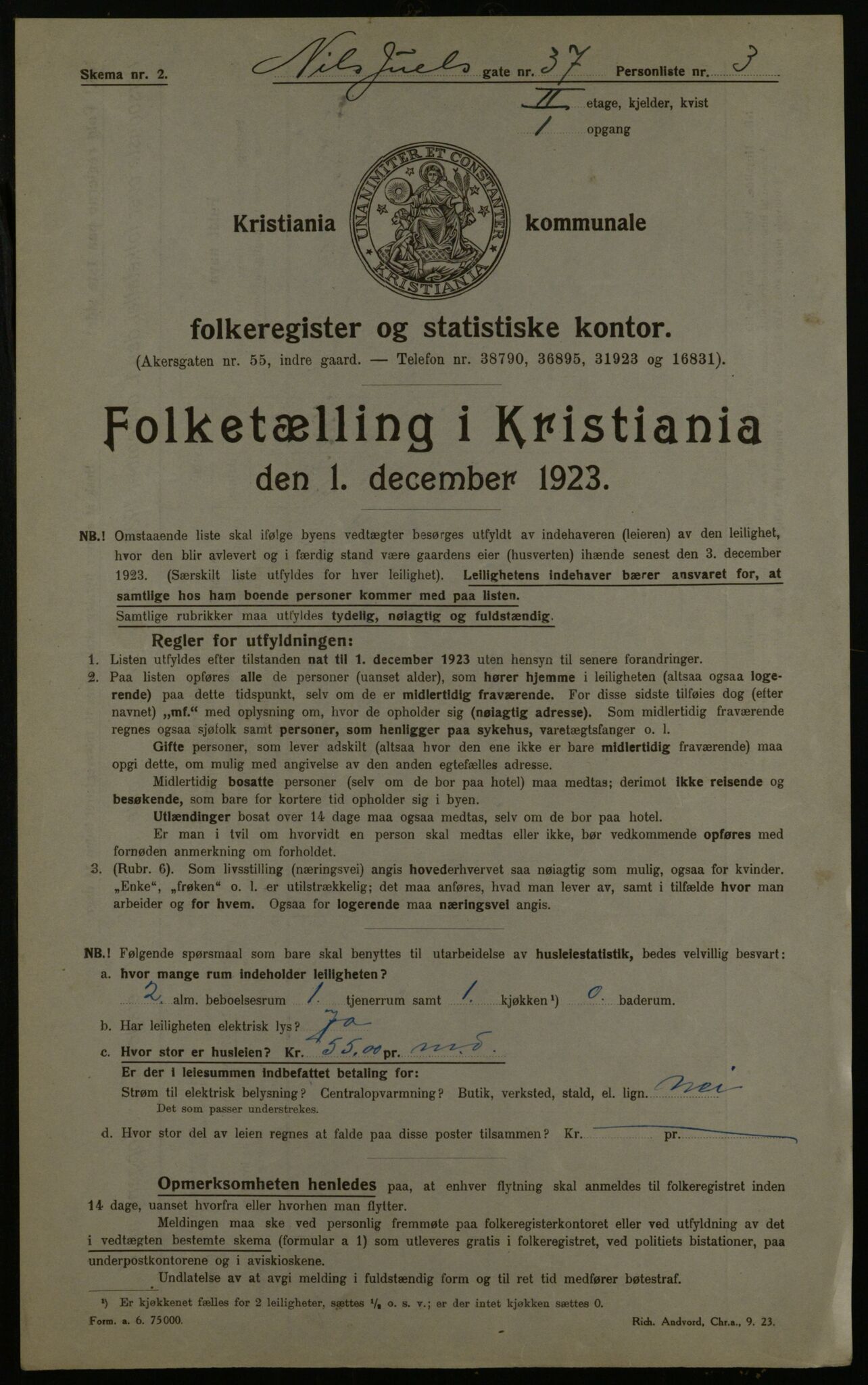 OBA, Municipal Census 1923 for Kristiania, 1923, p. 77694