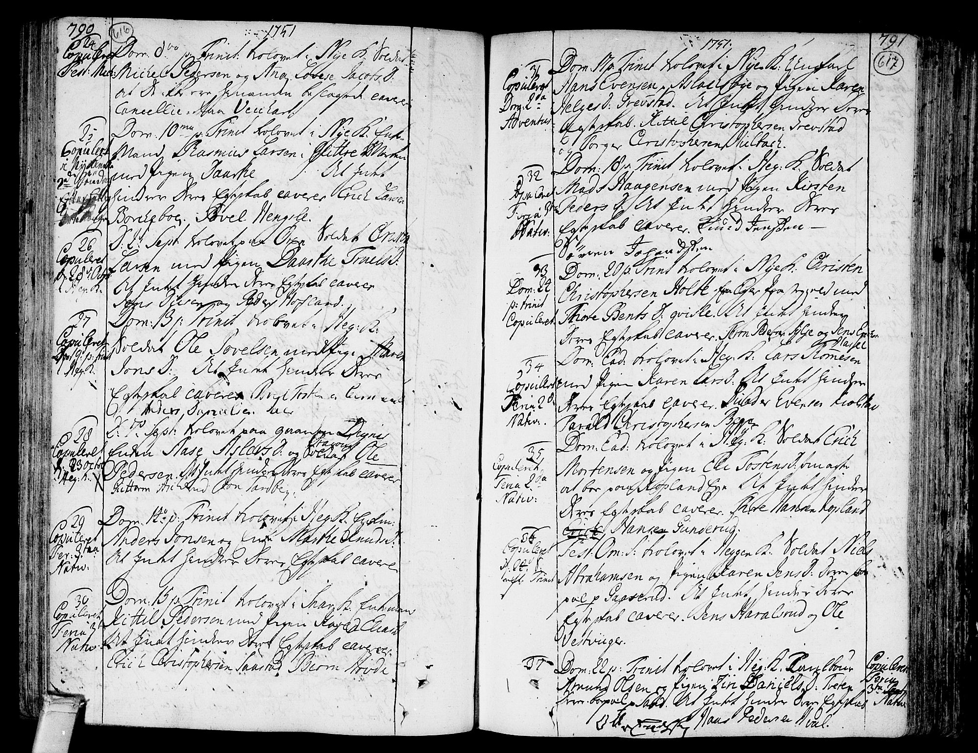 Modum kirkebøker, AV/SAKO-A-234/F/Fa/L0002: Parish register (official) no. 2, 1741-1782, p. 616-617