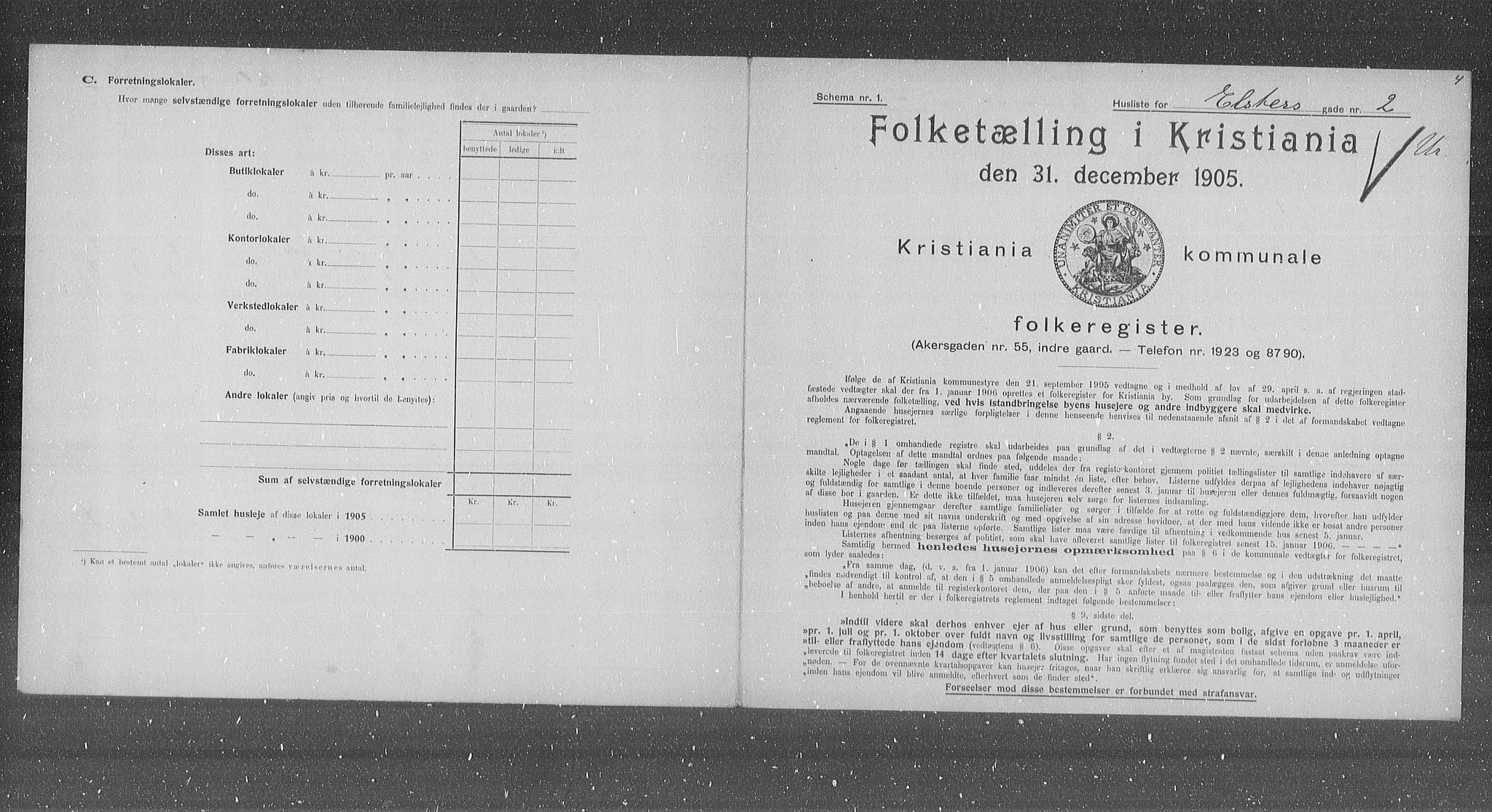 OBA, Municipal Census 1905 for Kristiania, 1905, p. 10493