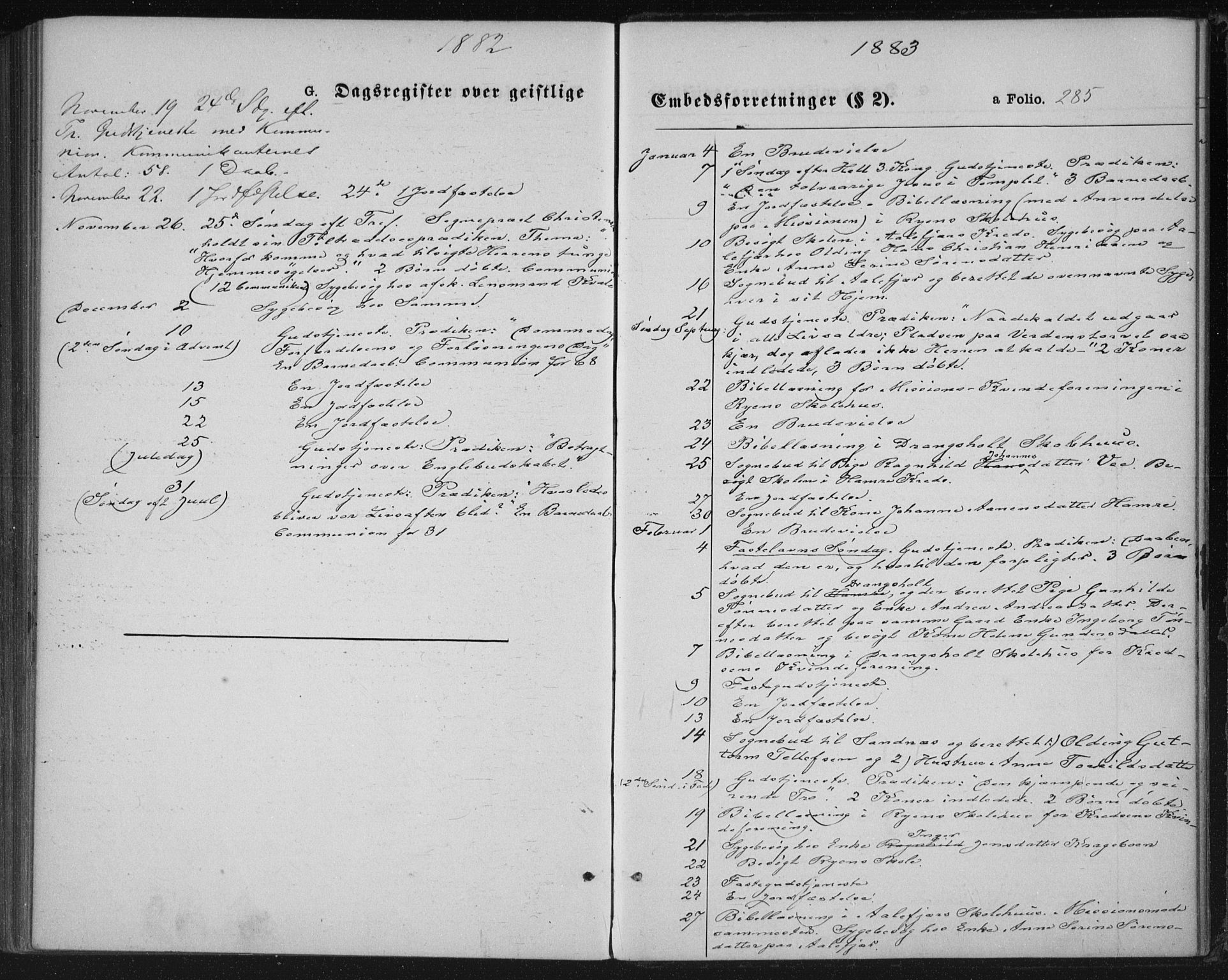 Tveit sokneprestkontor, SAK/1111-0043/F/Fa/L0006: Parish register (official) no. A 6, 1872-1886, p. 285