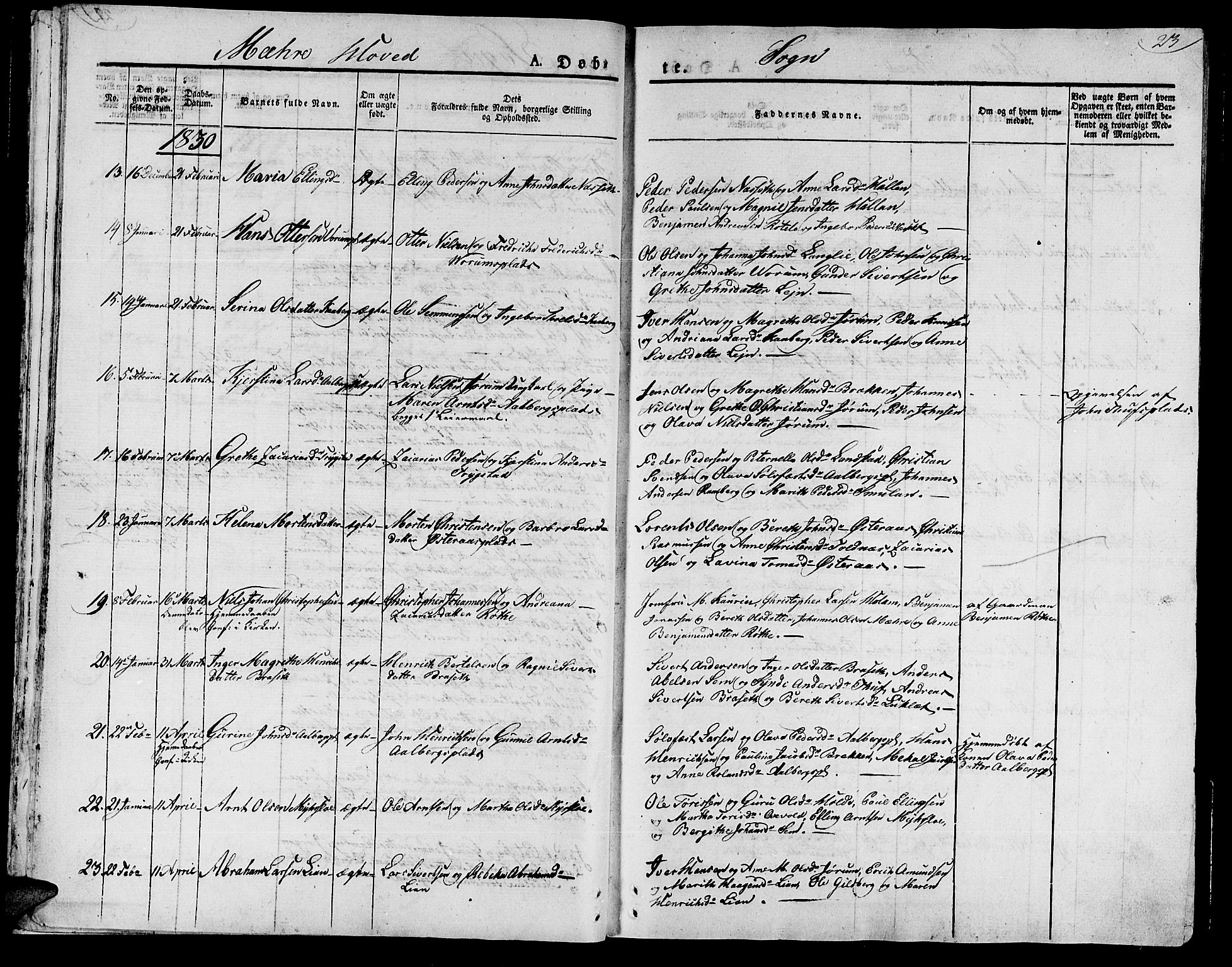 Ministerialprotokoller, klokkerbøker og fødselsregistre - Nord-Trøndelag, AV/SAT-A-1458/735/L0336: Parish register (official) no. 735A05 /1, 1825-1835, p. 23