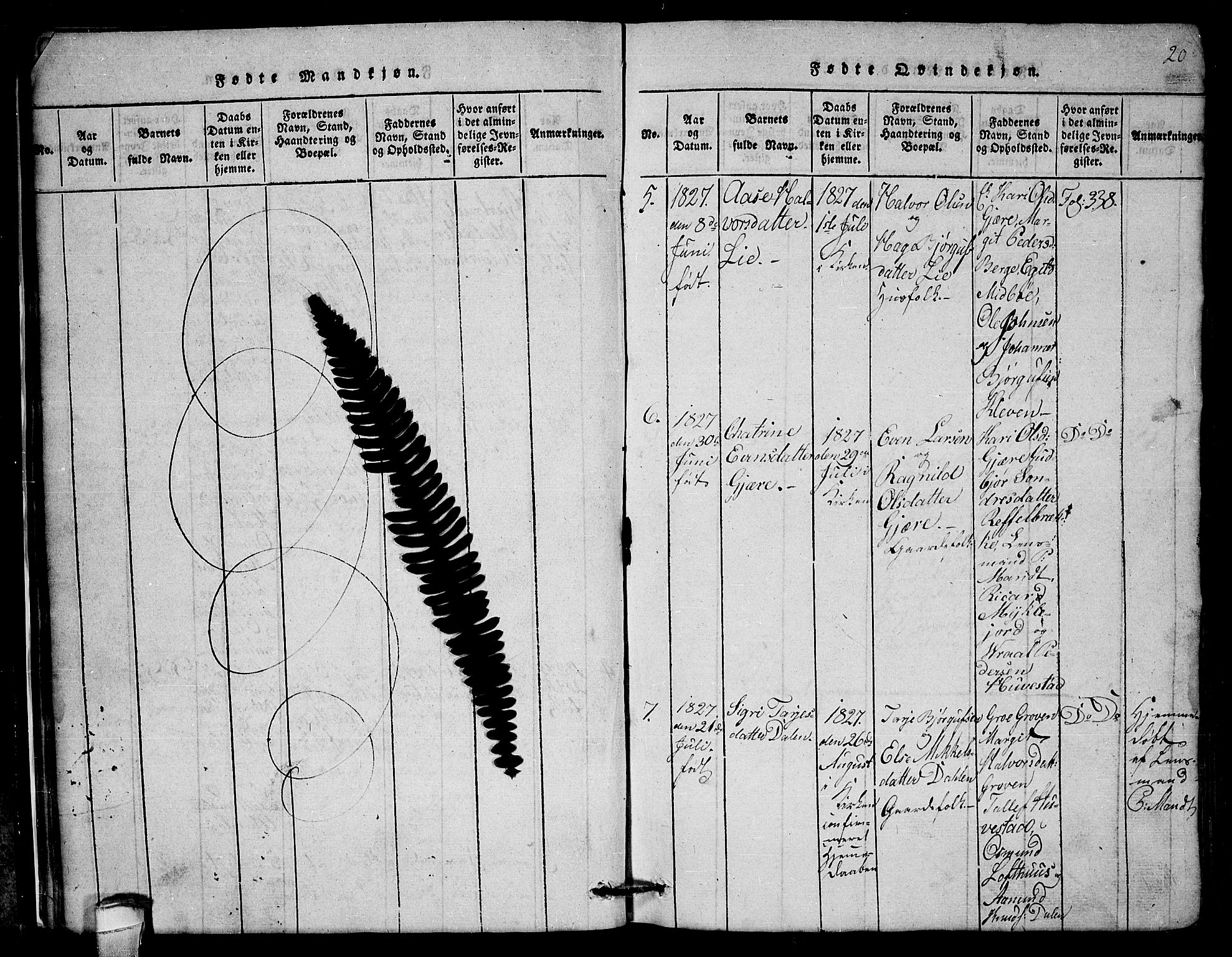 Lårdal kirkebøker, AV/SAKO-A-284/G/Gb/L0001: Parish register (copy) no. II 1, 1815-1865, p. 20