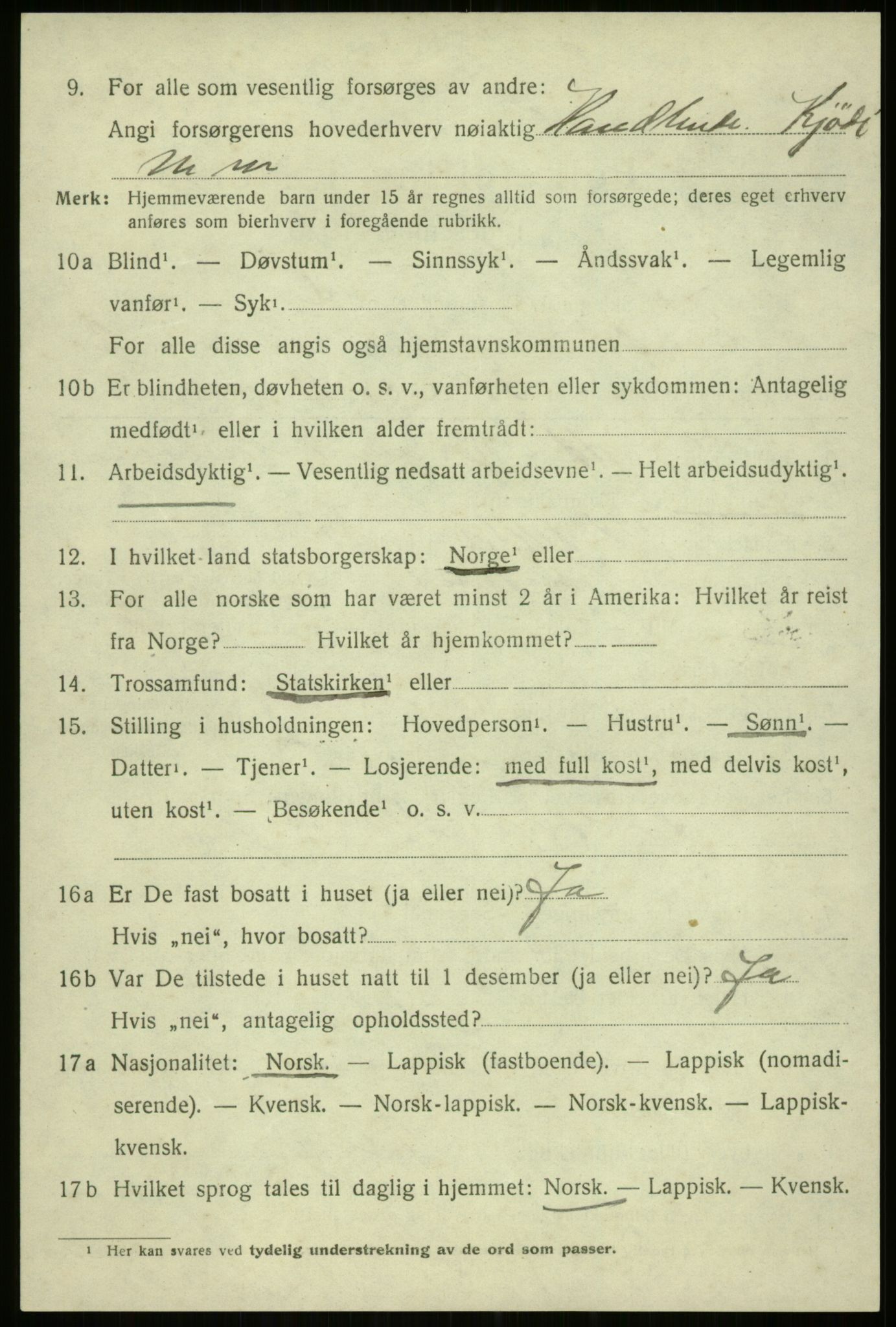 SATØ, 1920 census for Trondenes, 1920, p. 4136