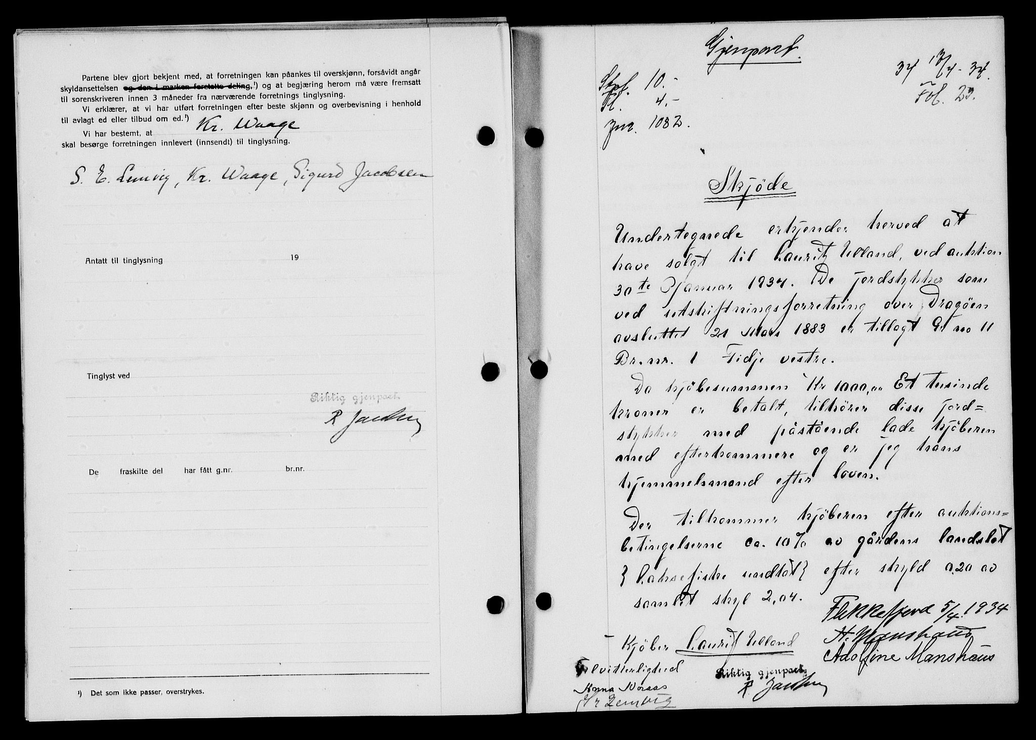 Flekkefjord sorenskriveri, SAK/1221-0001/G/Gb/Gba/L0051: Mortgage book no. 47, 1934-1935, Deed date: 17.04.1934