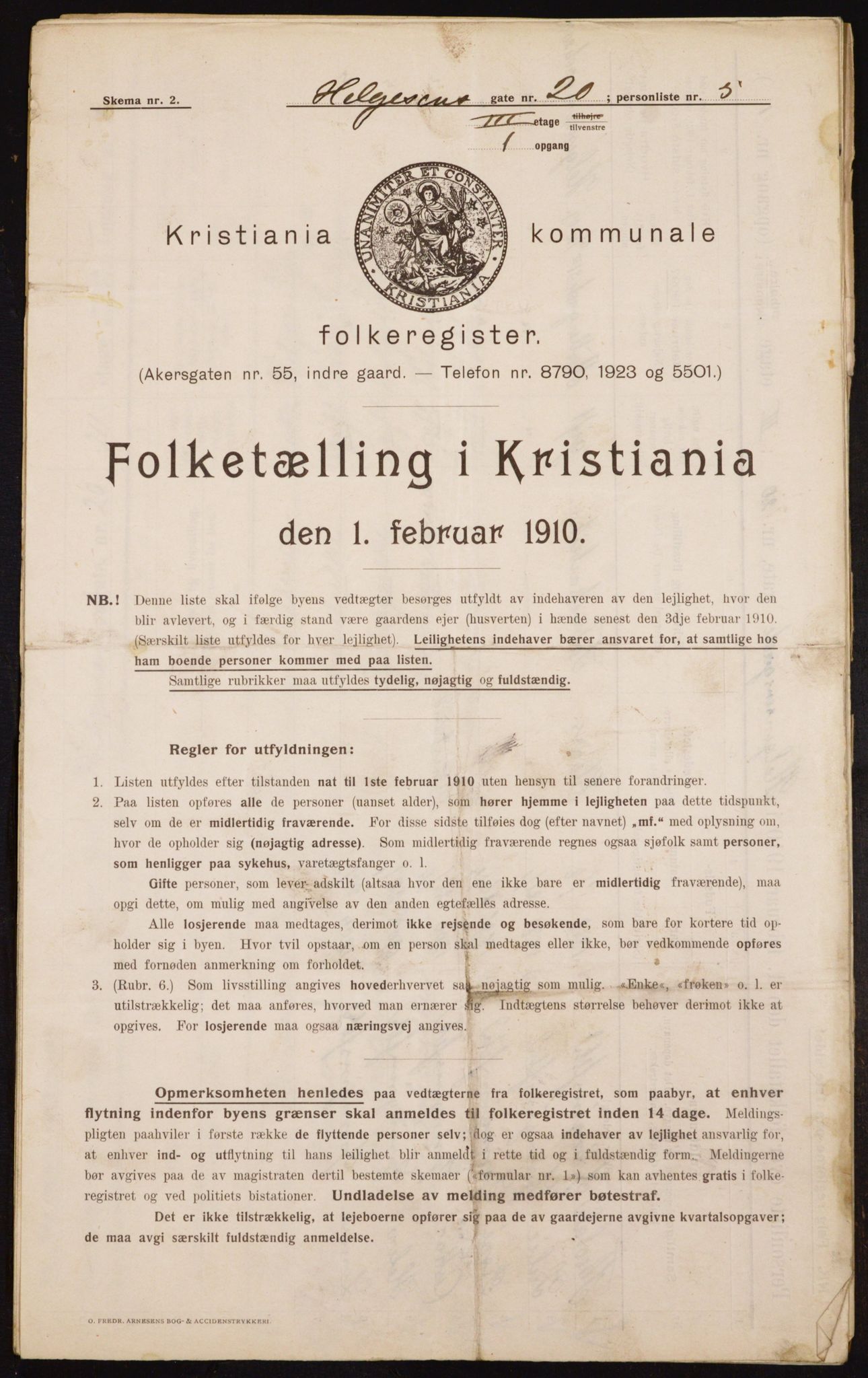 OBA, Municipal Census 1910 for Kristiania, 1910, p. 36655