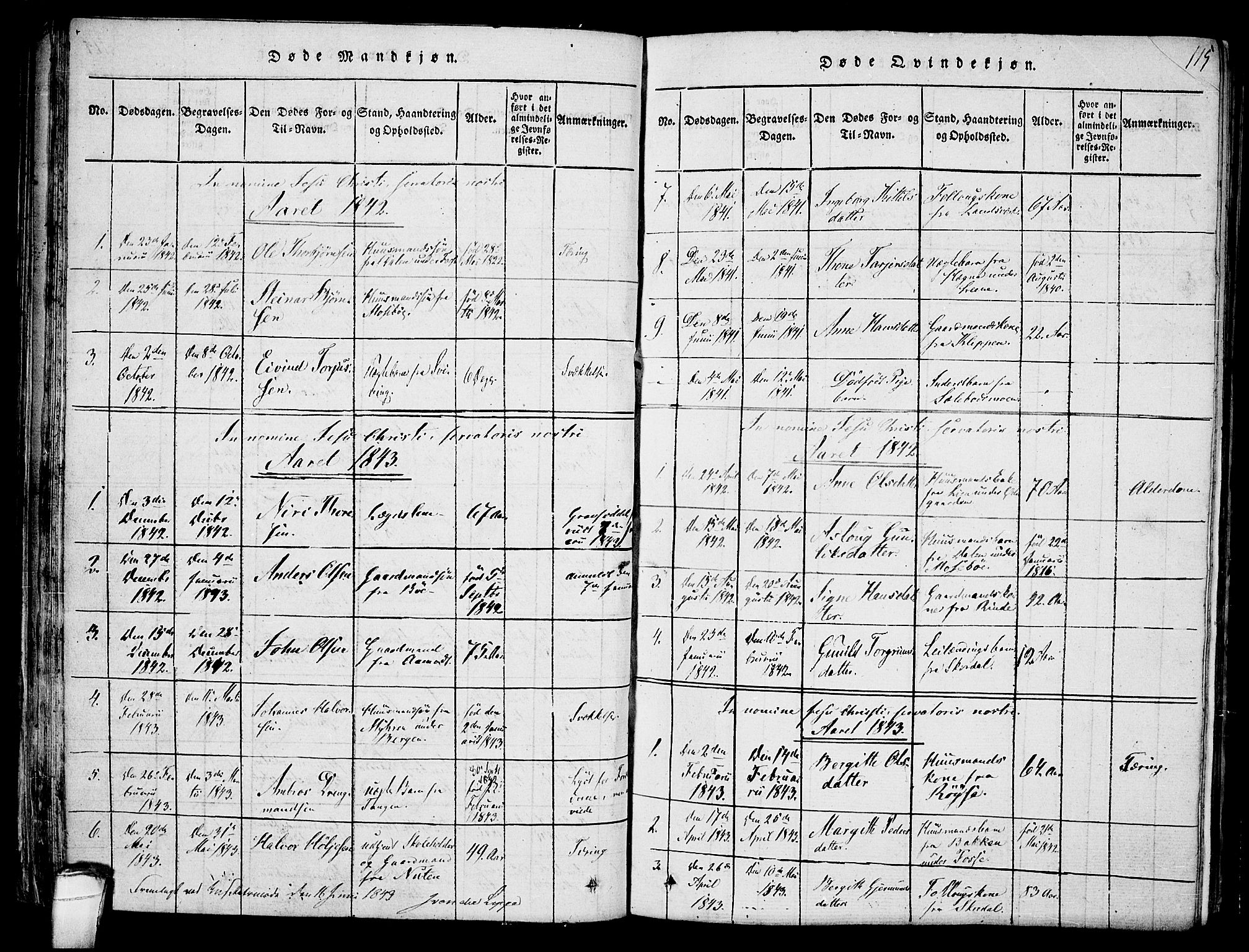 Hjartdal kirkebøker, SAKO/A-270/F/Fb/L0001: Parish register (official) no. II 1, 1815-1843, p. 115